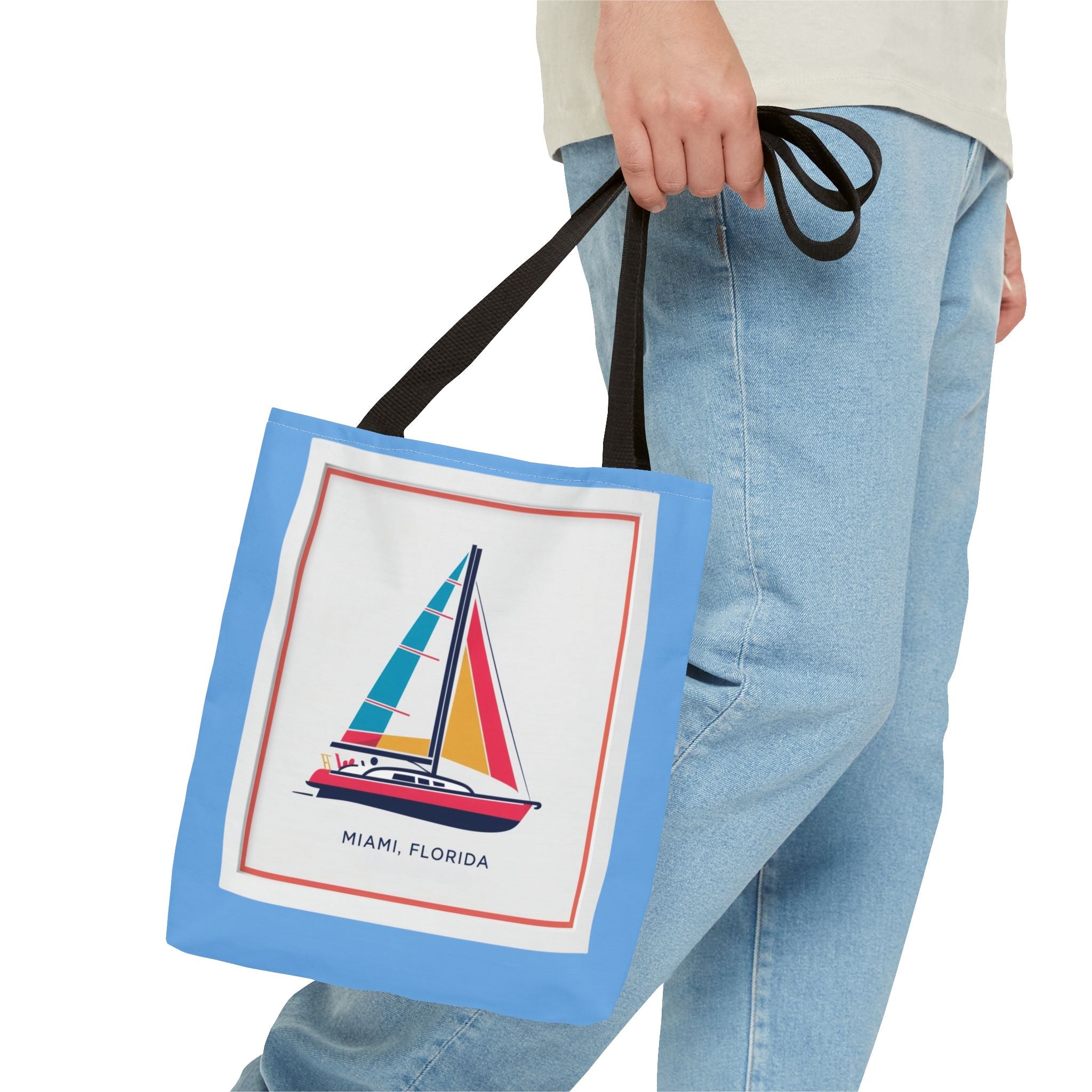 Miami Florida Sailing Tote Bag - Nautical Design for Beach Lovers