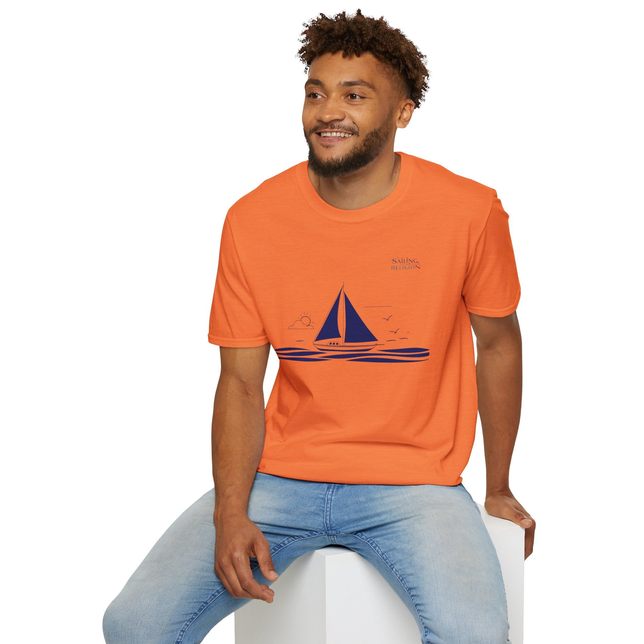 Sailing Religion single line design collection Unisex Softstyle T-Shirt