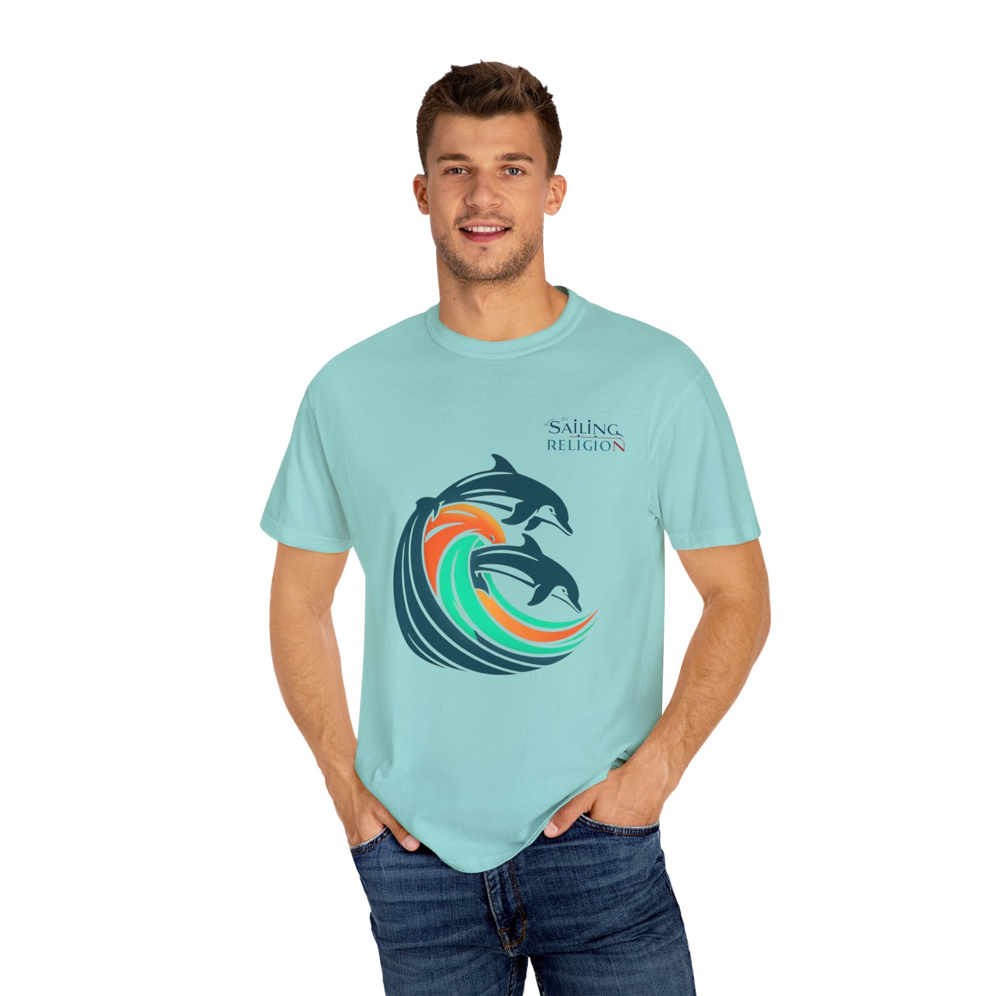 Sailing Religion Dolphins Unisex Garment-Dyed T-shirt