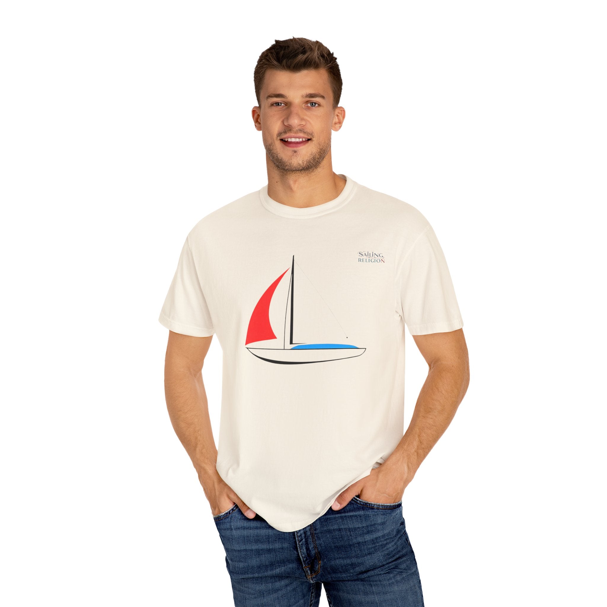 Sailing Religion single line designs Unisex T-shirt