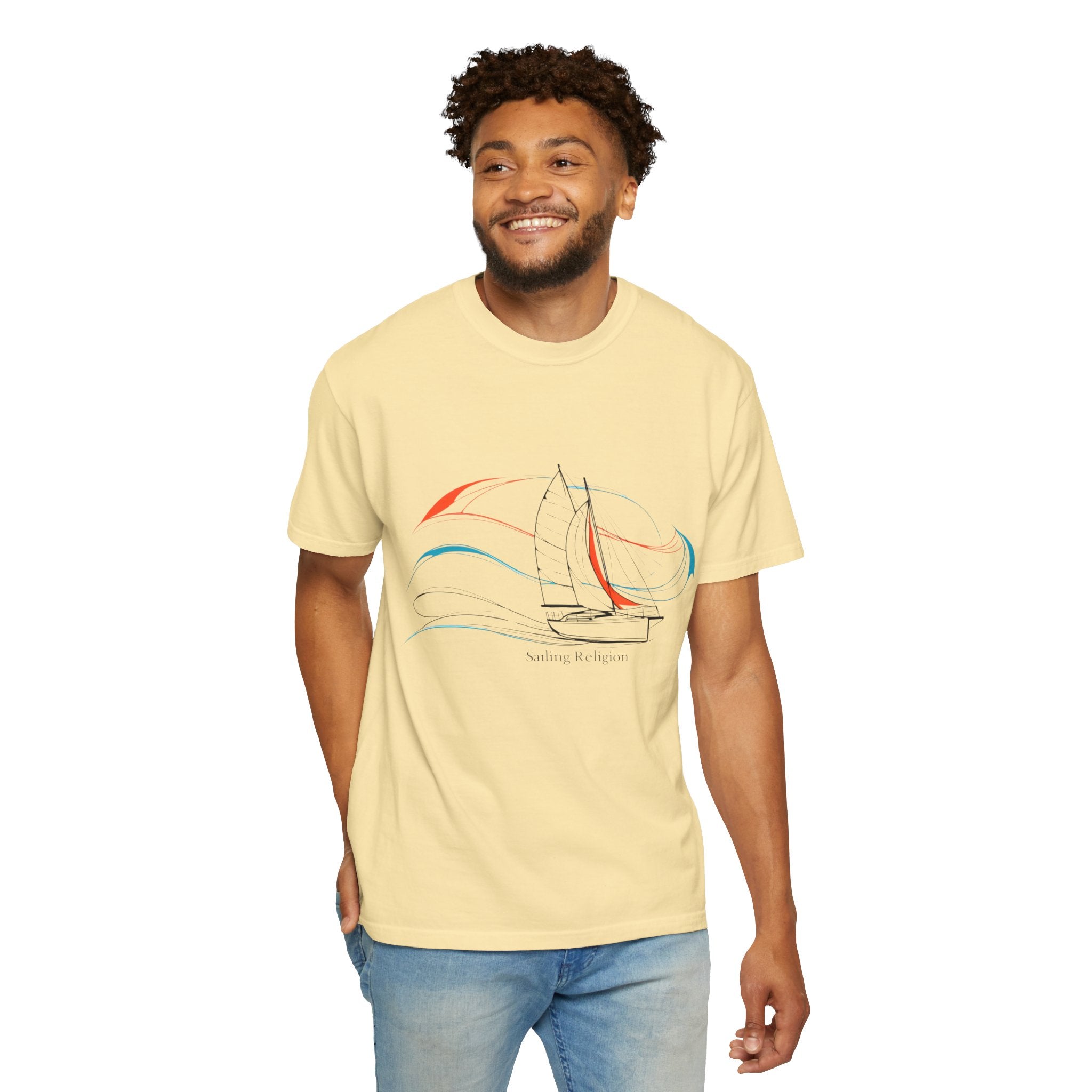 Sailing Religion single line designs Unisex T-shirt