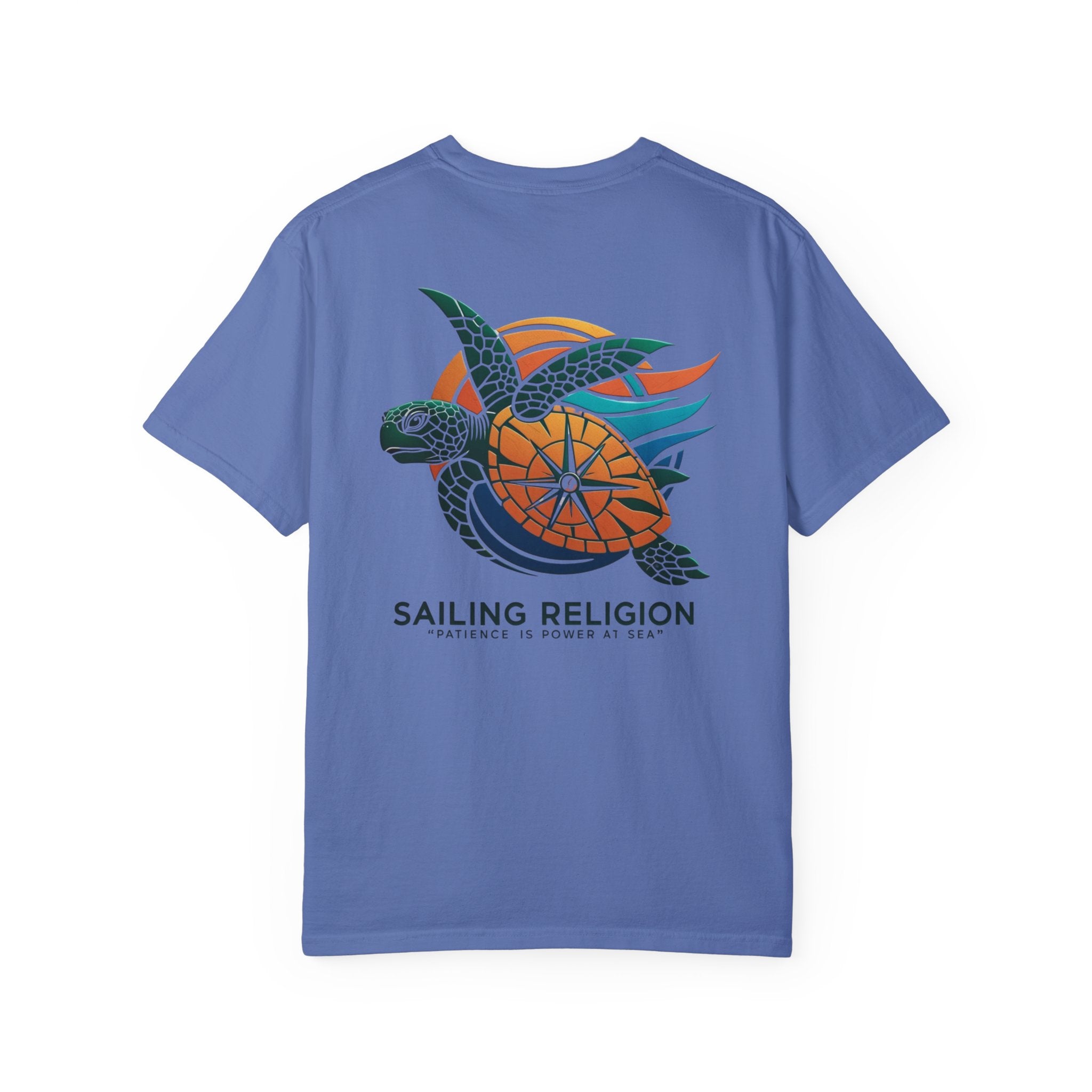 Sailing Religion Turtle DesignUnisex Garment-Dyed T-Shirt -