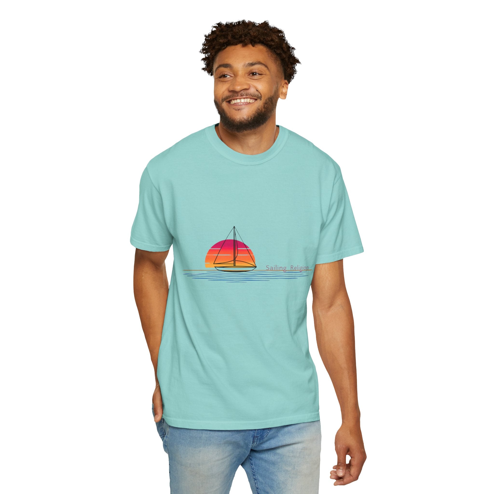 Sailing Religion single line designs Unisex T-shirt