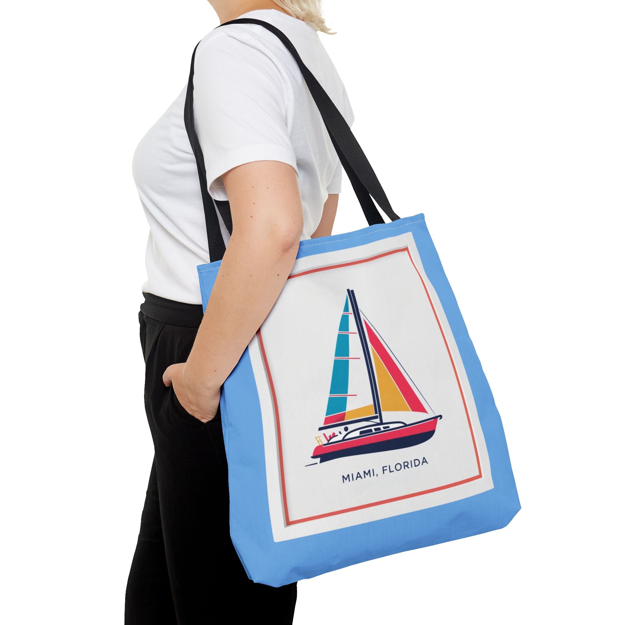 Miami Florida Sailing Tote Bag - Nautical Design for Beach Lovers