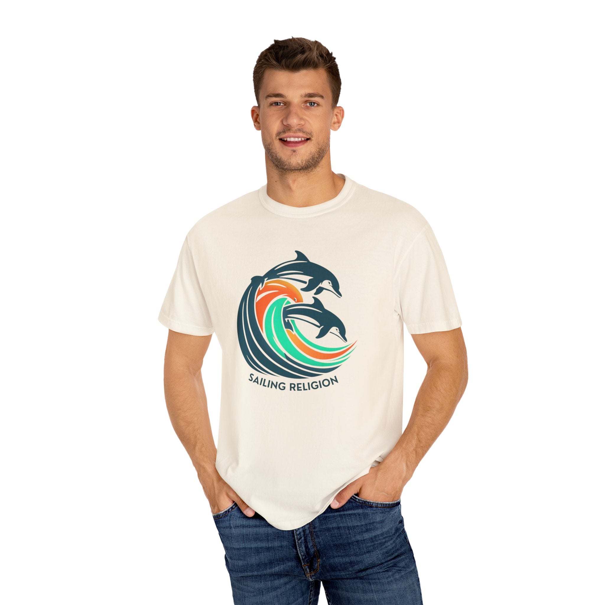 Sailing Religion dolphin Unisex Garment-Dyed T-shirt