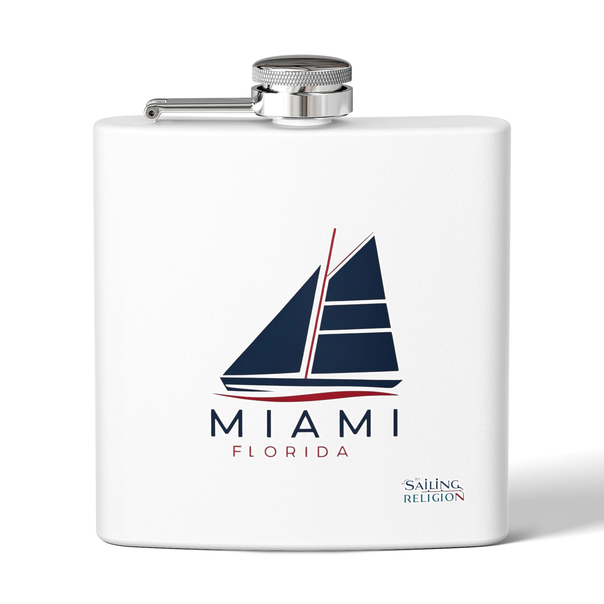 Miami Florida Stainless Steel Flask - 6oz Sailing Design