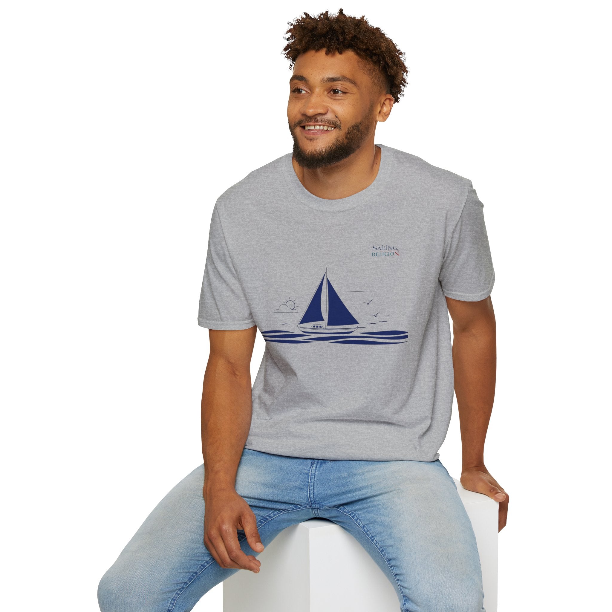 Sailing Religion single line design collection Unisex Softstyle T-Shirt