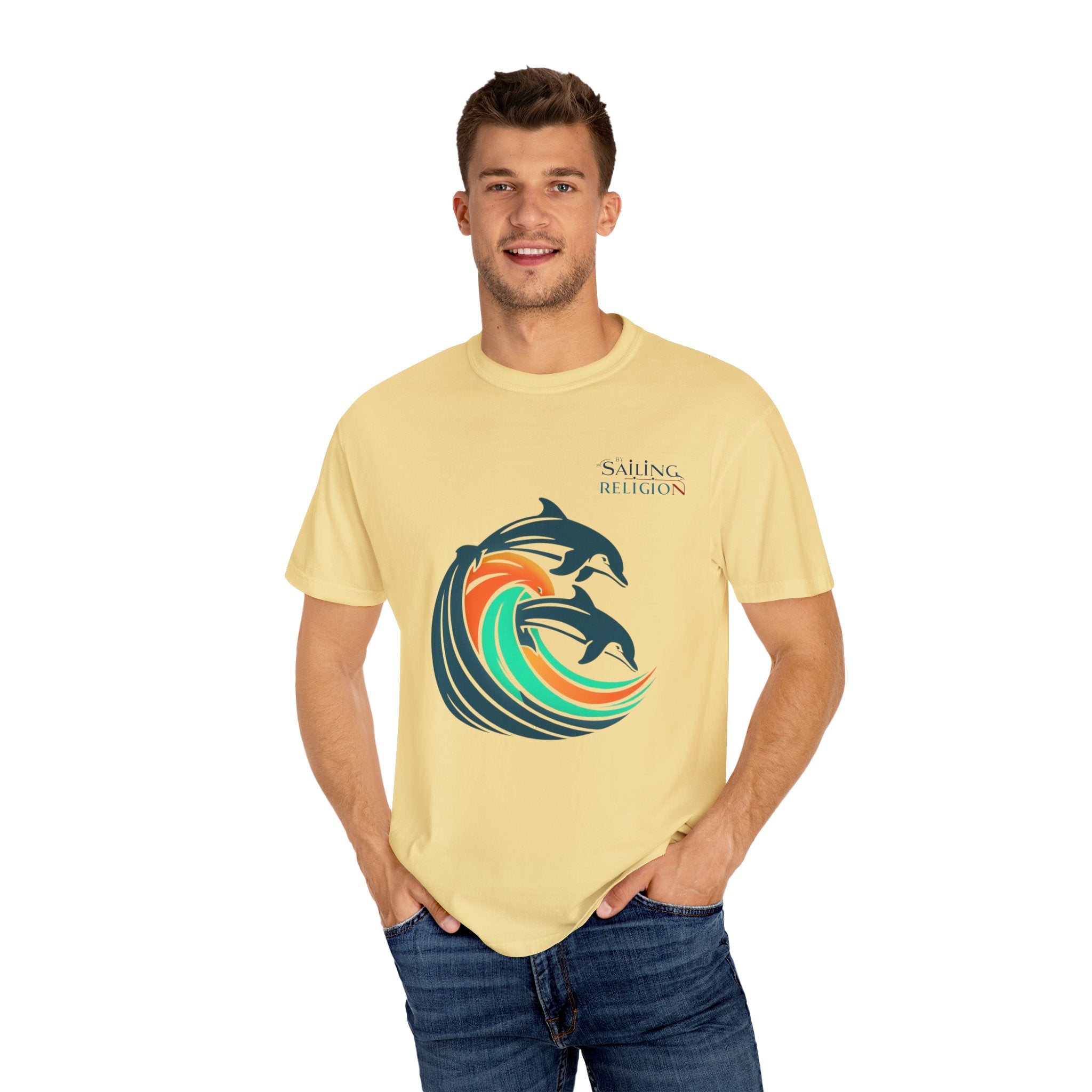 Sailing Religion Dolphins Unisex Garment-Dyed T-shirt