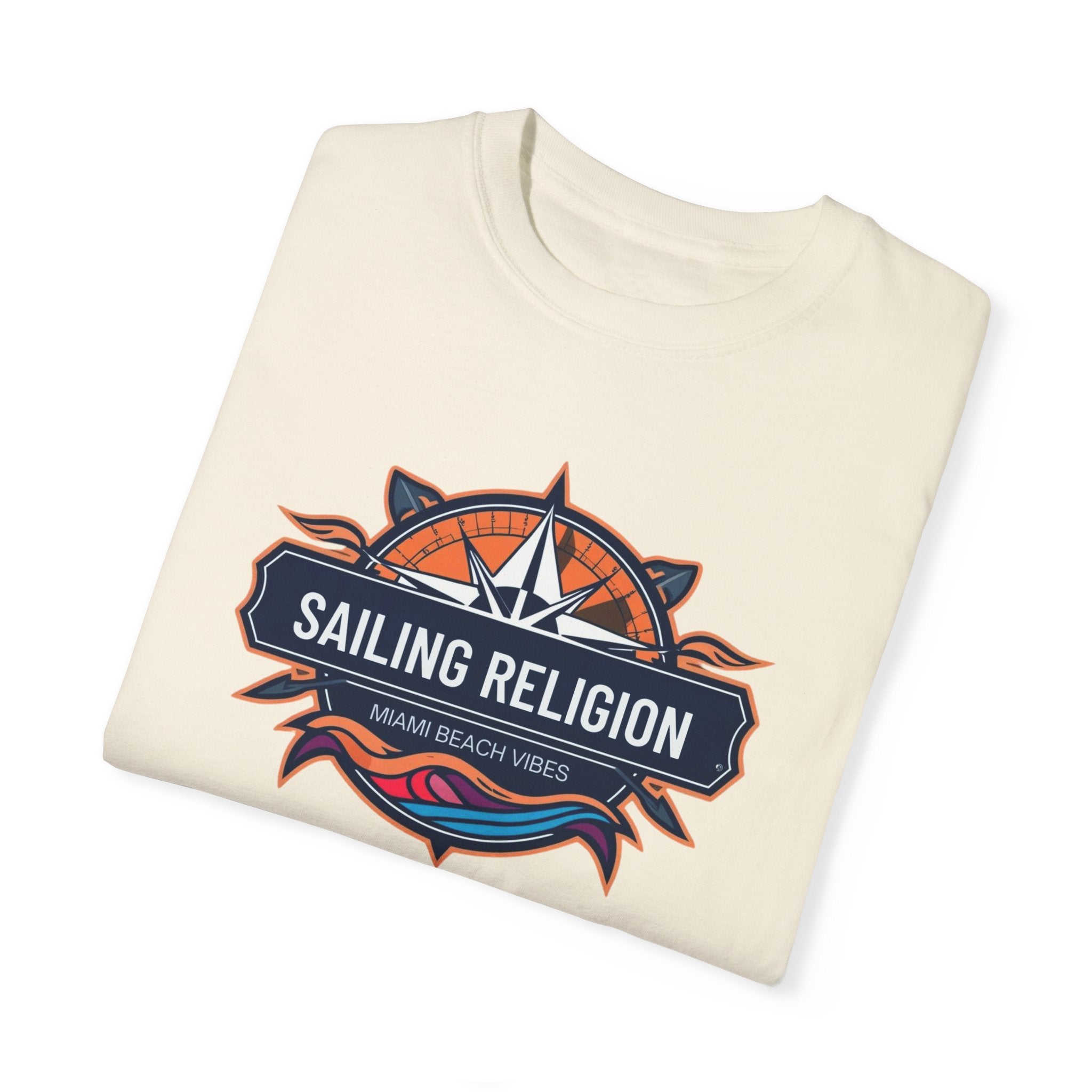 Sailing Religion Miami Beach Vibes Unisex Garment-Dyed T-Shirt -
