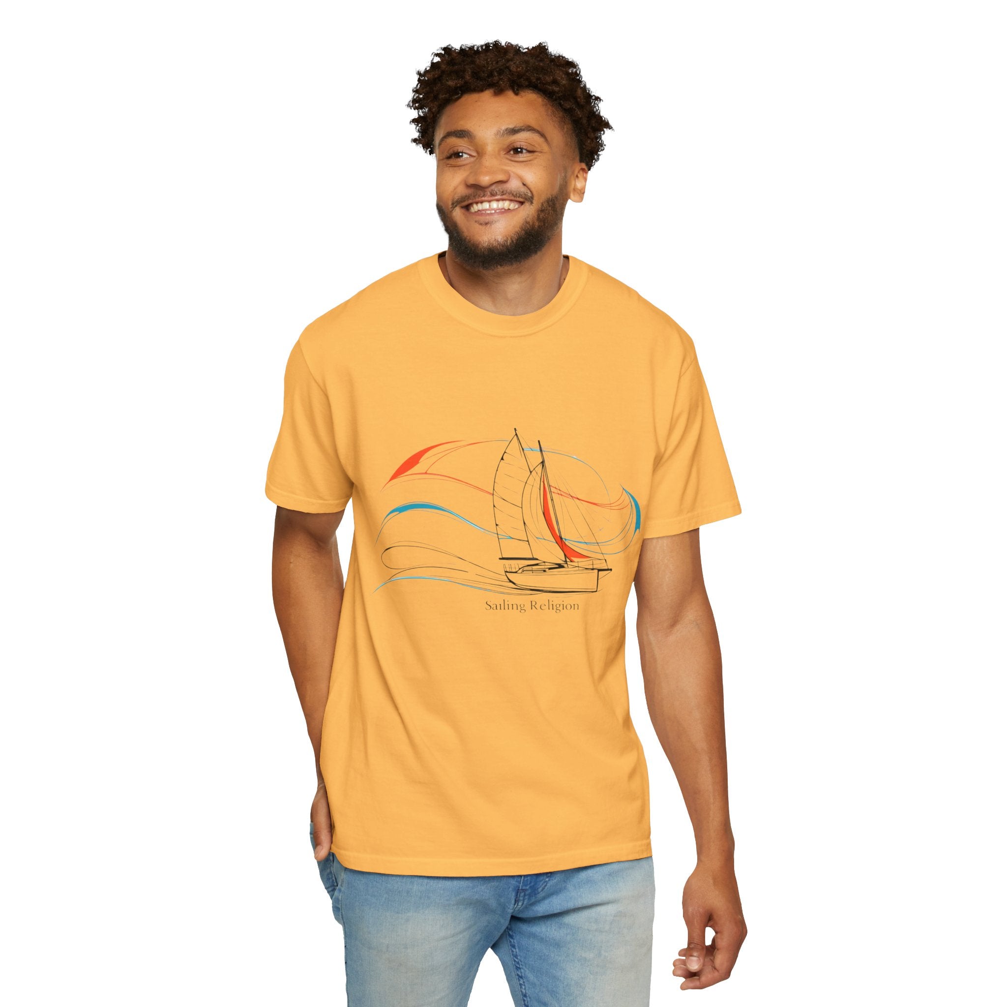 Sailing Religion single line designs Unisex T-shirt
