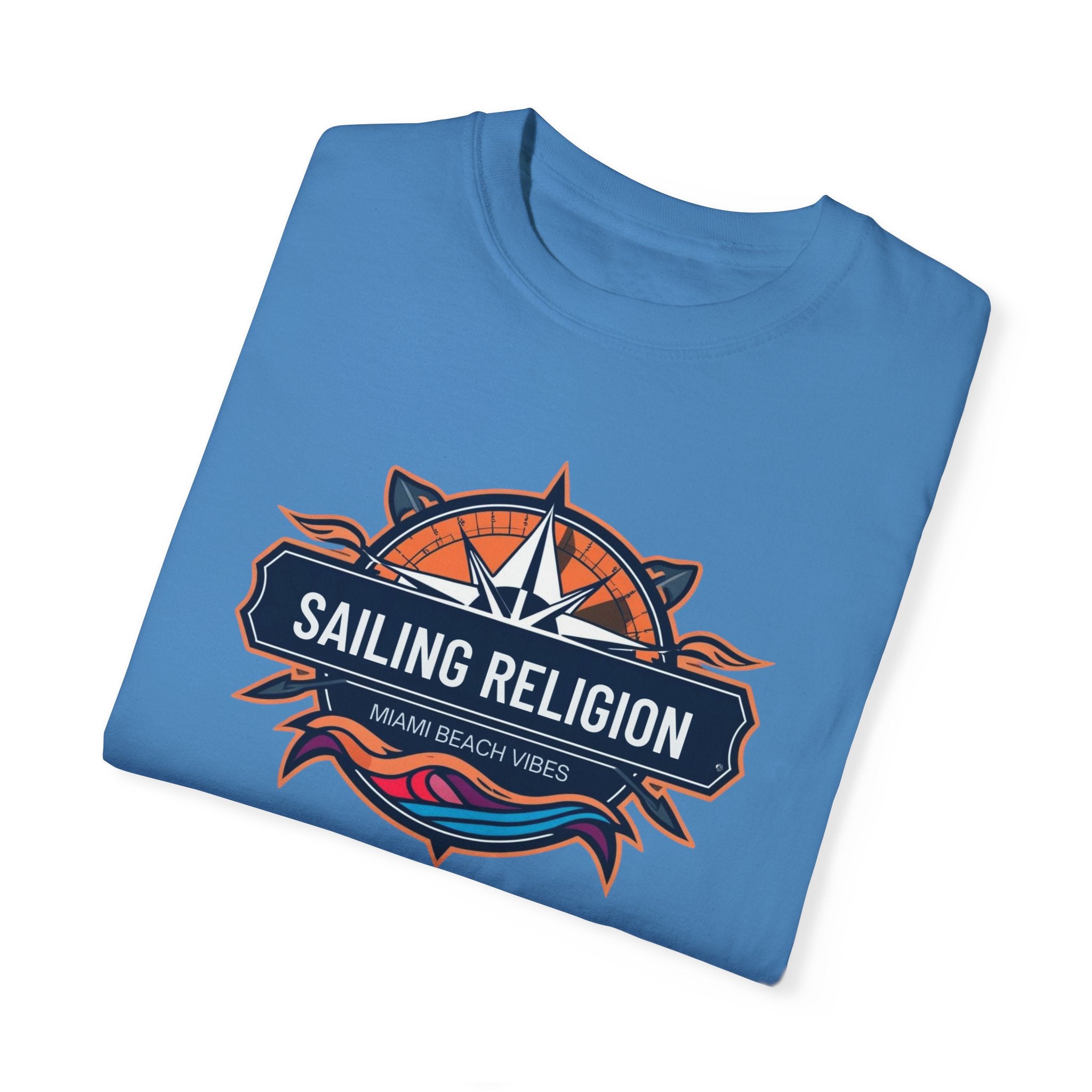 Sailing Religion Miami Beach Vibes Unisex Garment-Dyed T-Shirt -