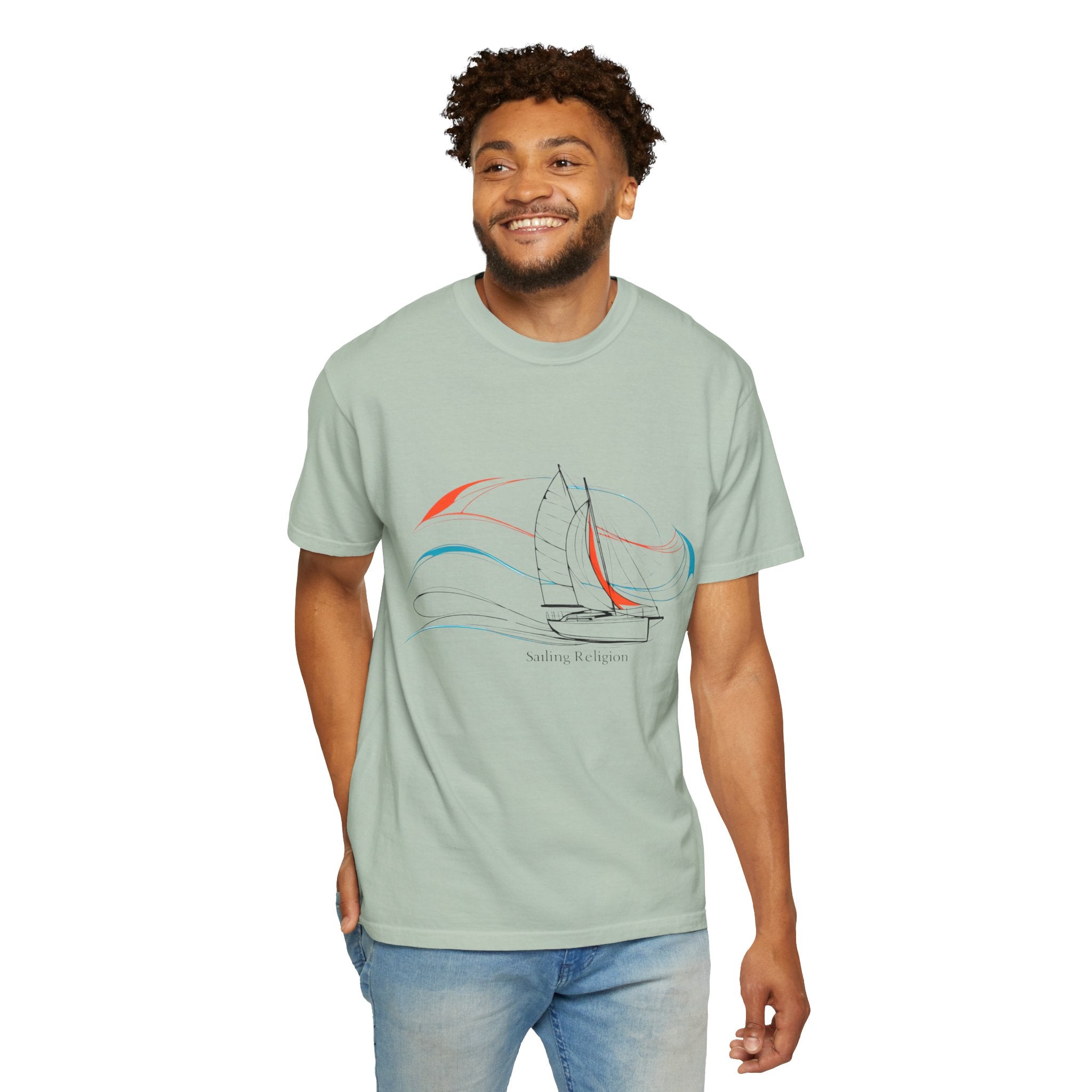 Sailing Religion single line designs Unisex T-shirt