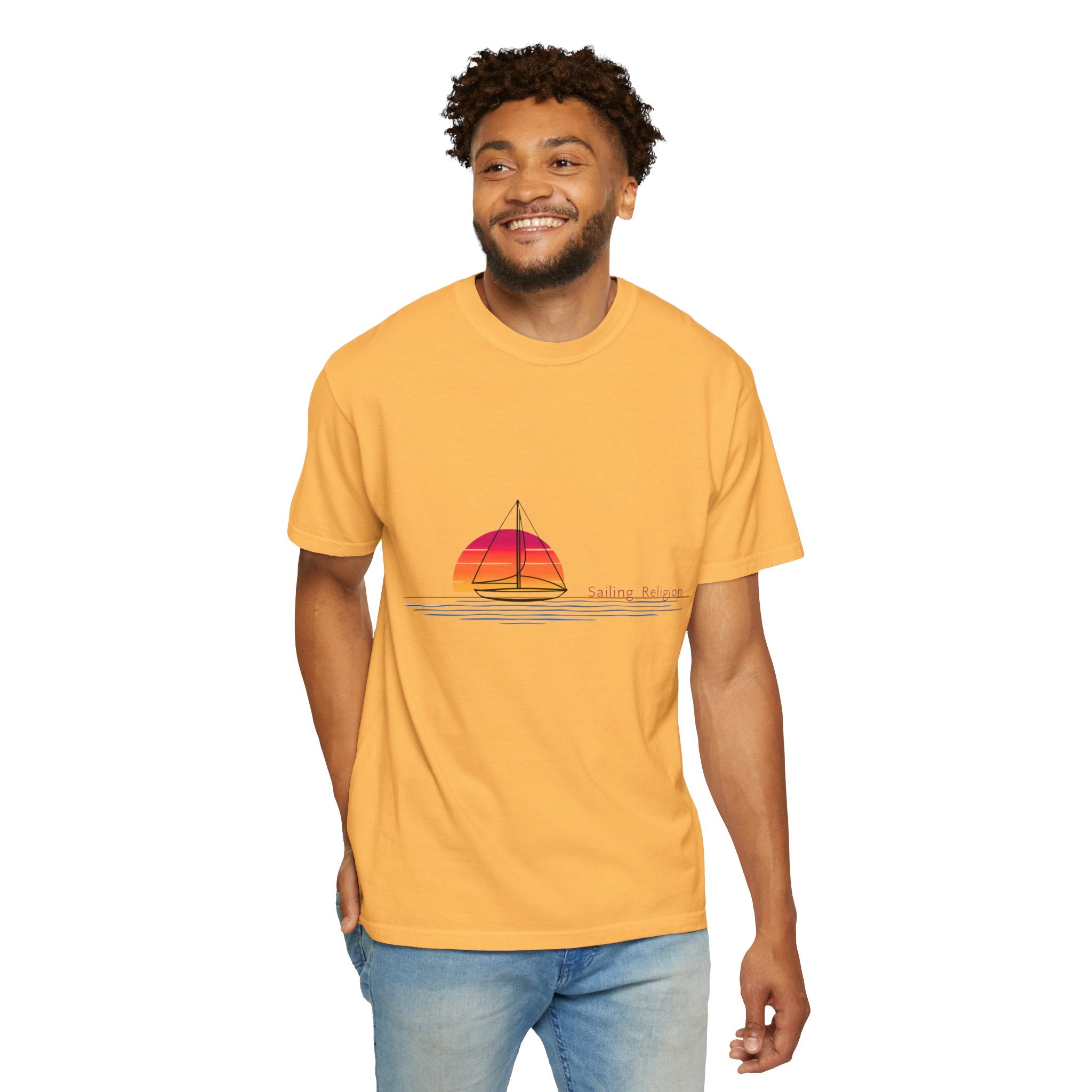 Sailing Religion single line designs Unisex T-shirt