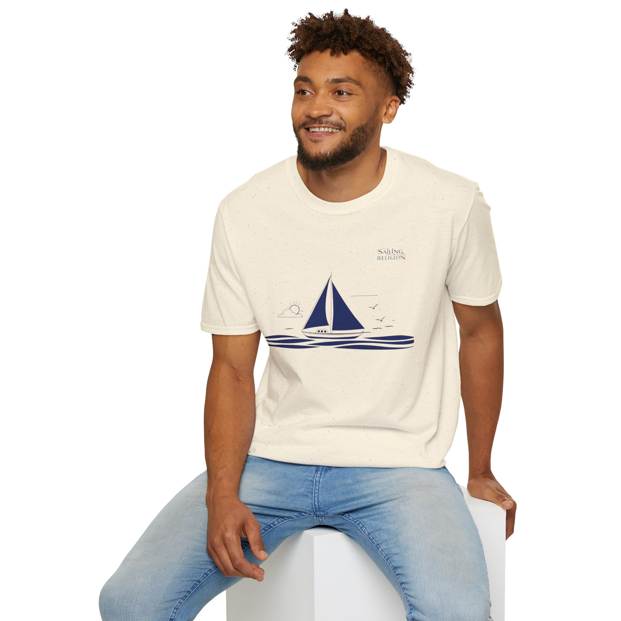 Sailing Religion single line design collection Unisex Softstyle T-Shirt