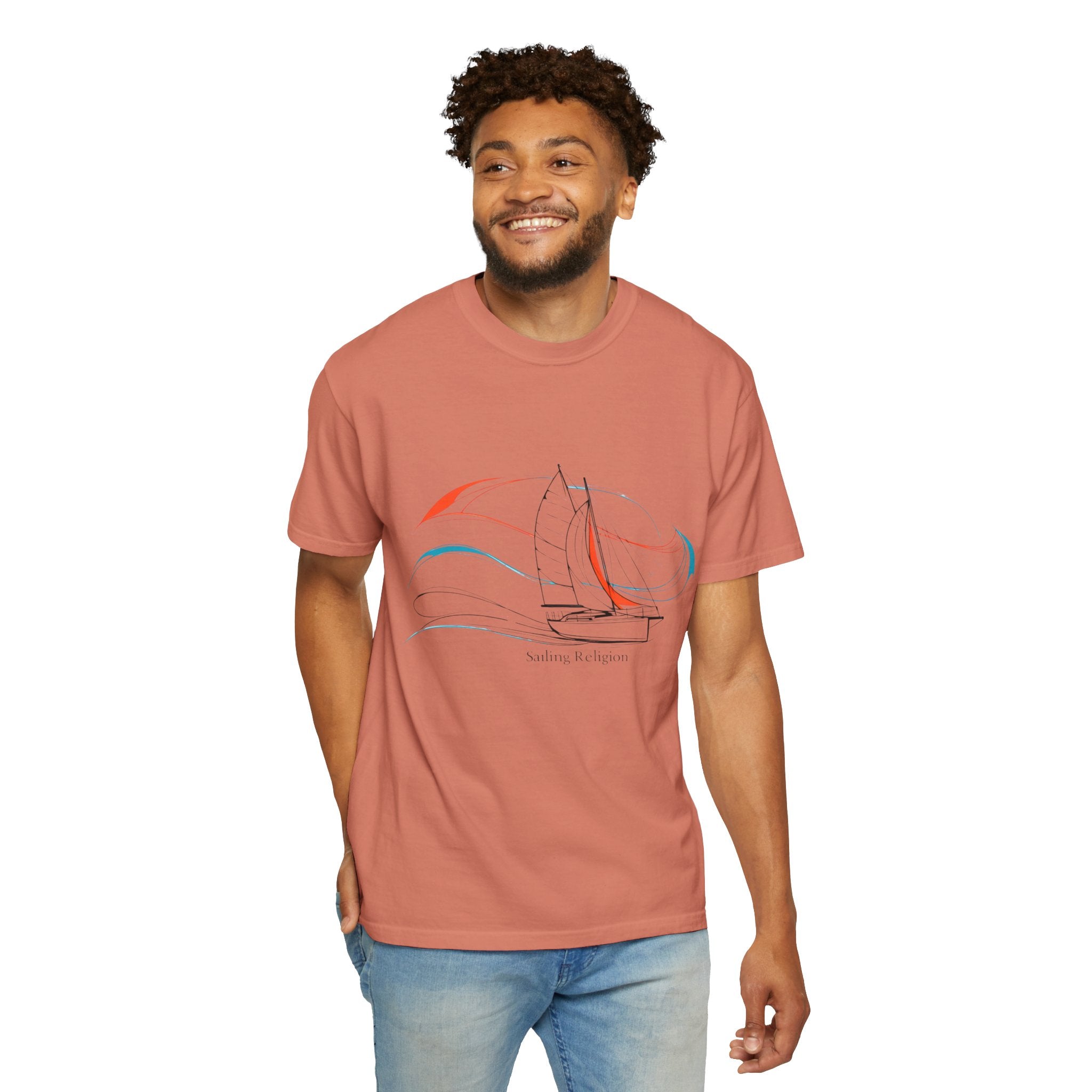 Sailing Religion single line designs Unisex T-shirt