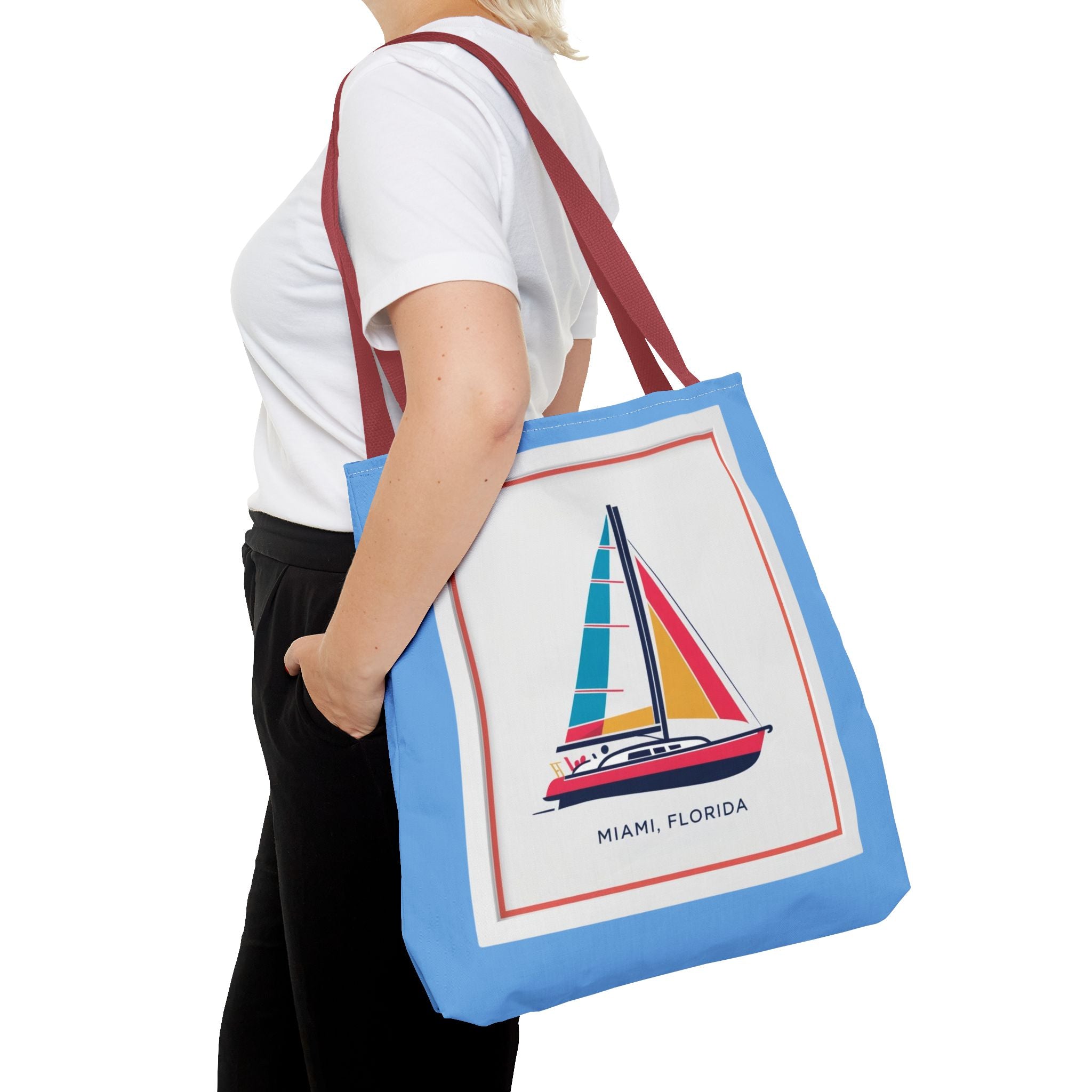 Miami Florida Sailing Tote Bag - Nautical Design for Beach Lovers