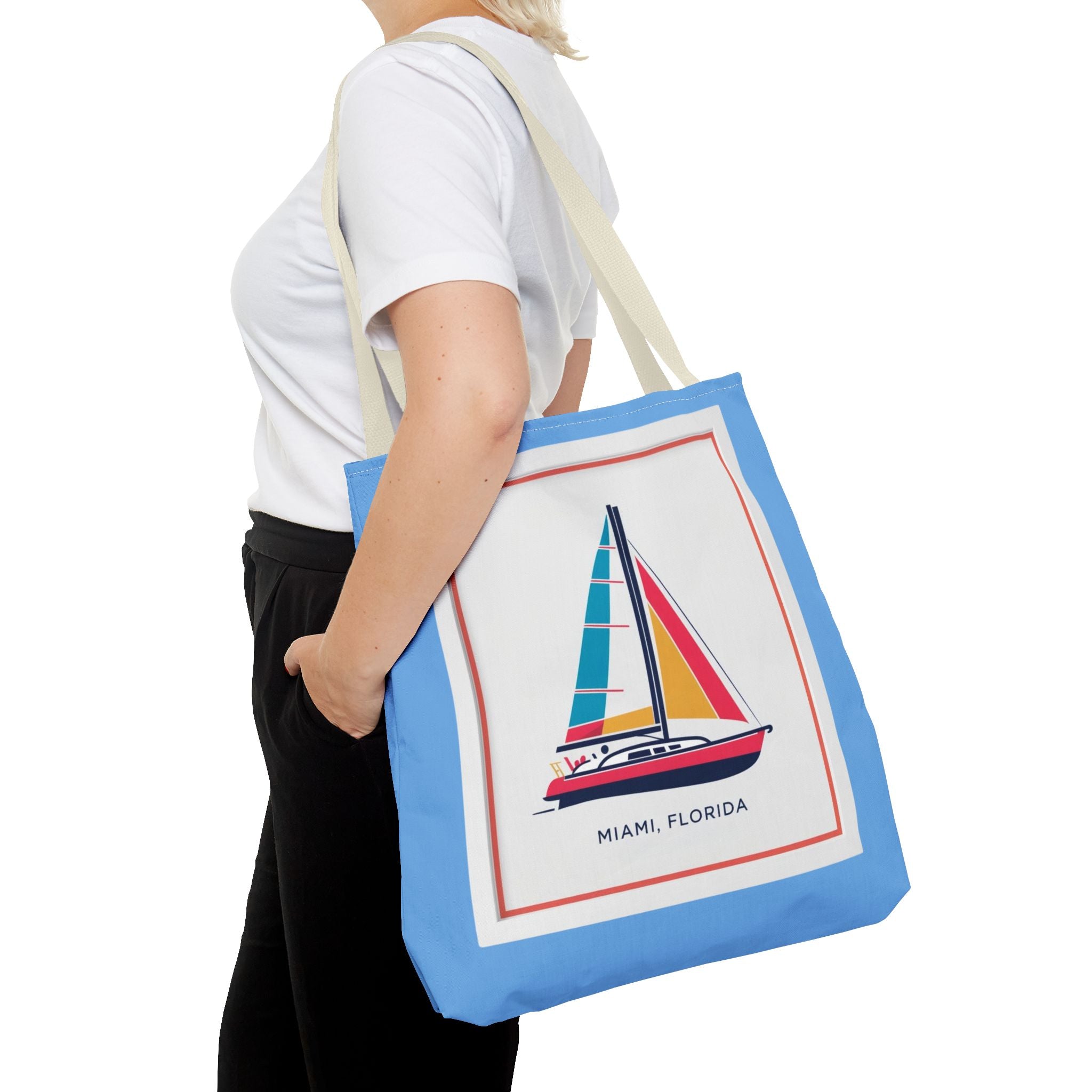 Miami Florida Sailing Tote Bag - Nautical Design for Beach Lovers