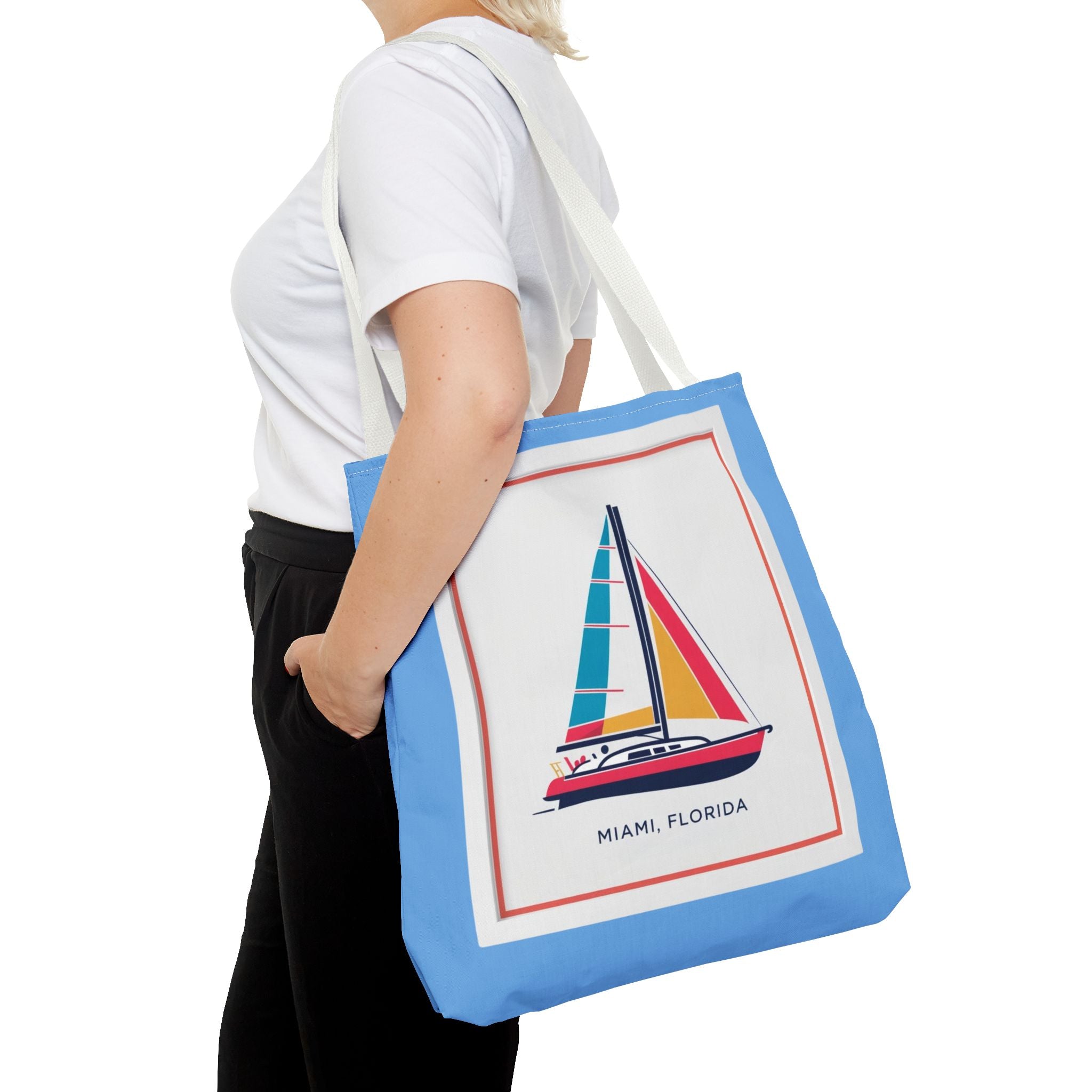 Miami Florida Sailing Tote Bag - Nautical Design for Beach Lovers
