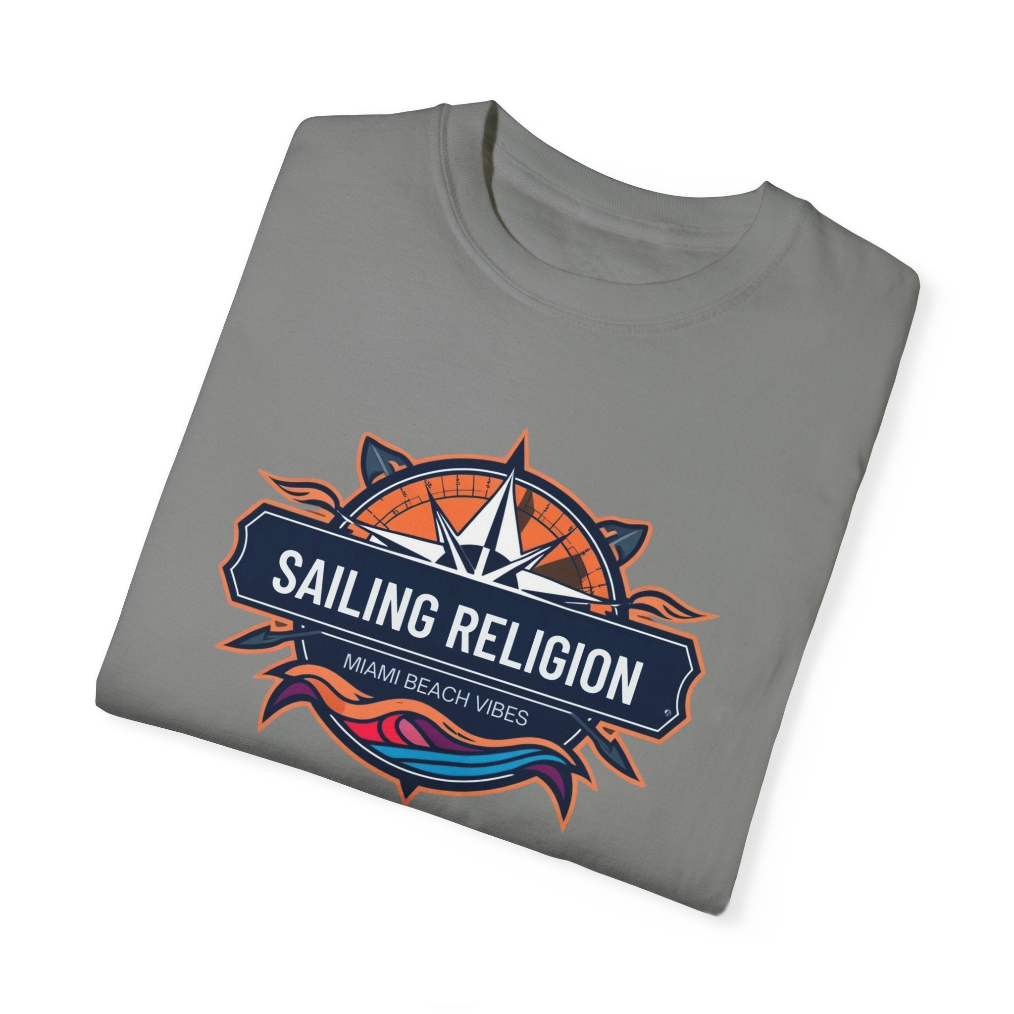 Sailing Religion Miami Beach Vibes Unisex Garment-Dyed T-Shirt -