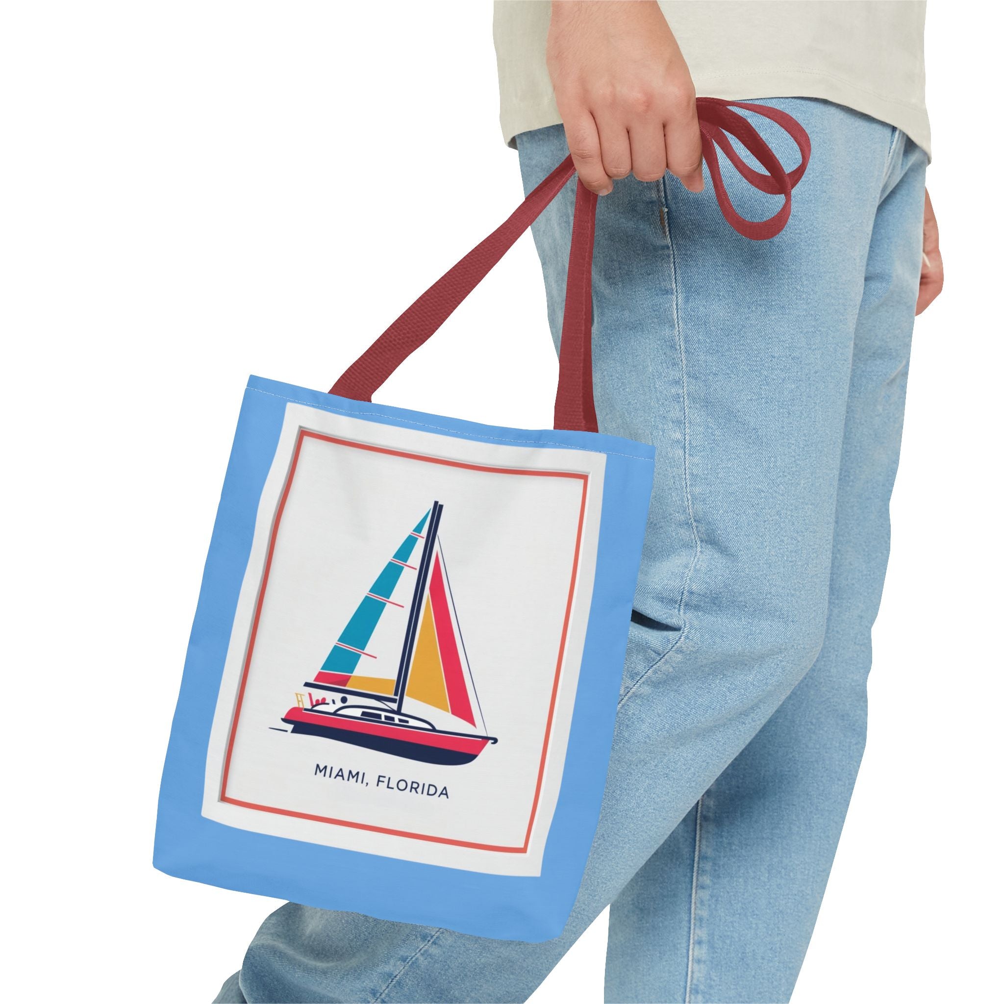 Miami Florida Sailing Tote Bag - Nautical Design for Beach Lovers