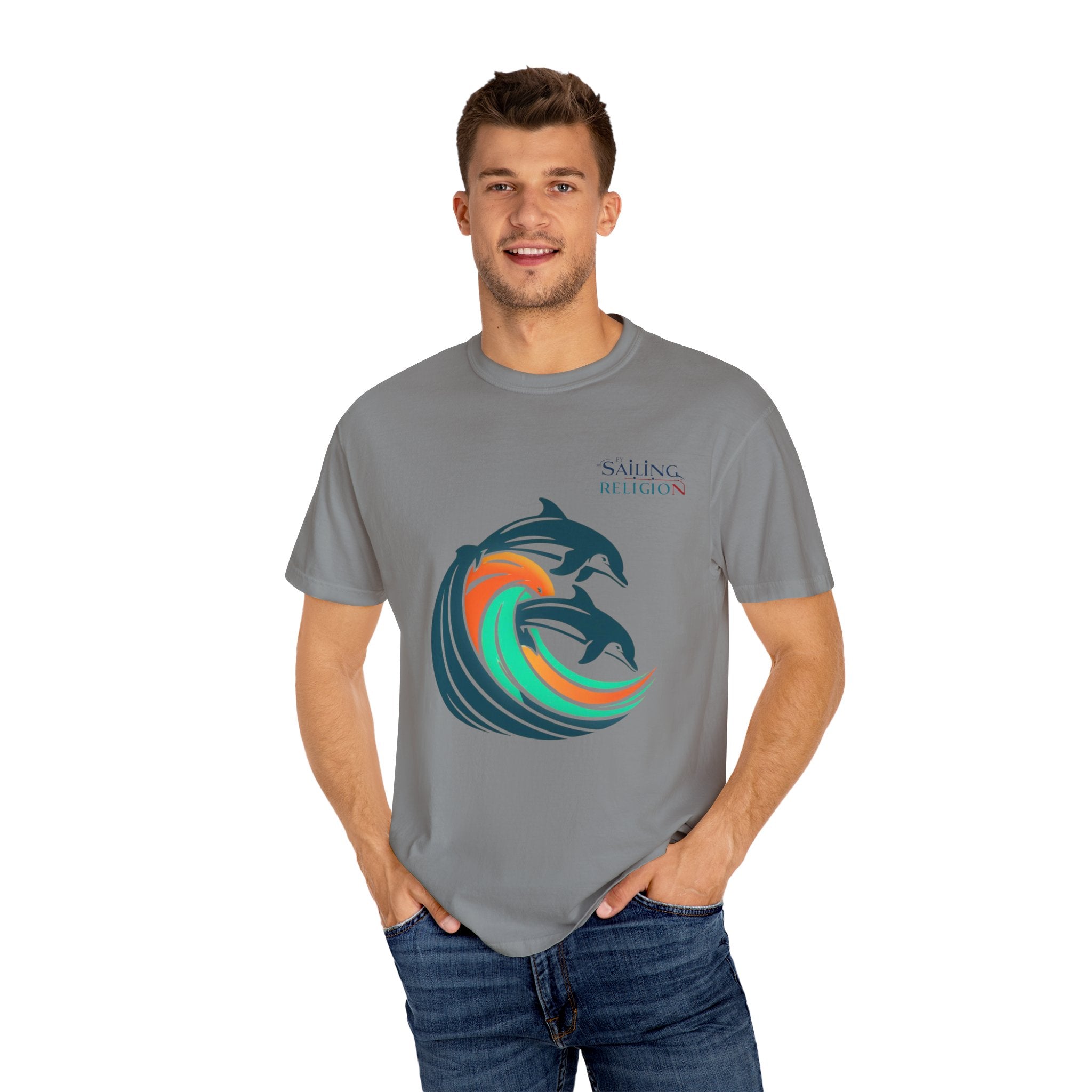 Sailing Religion Dolphins Unisex Garment-Dyed T-shirt