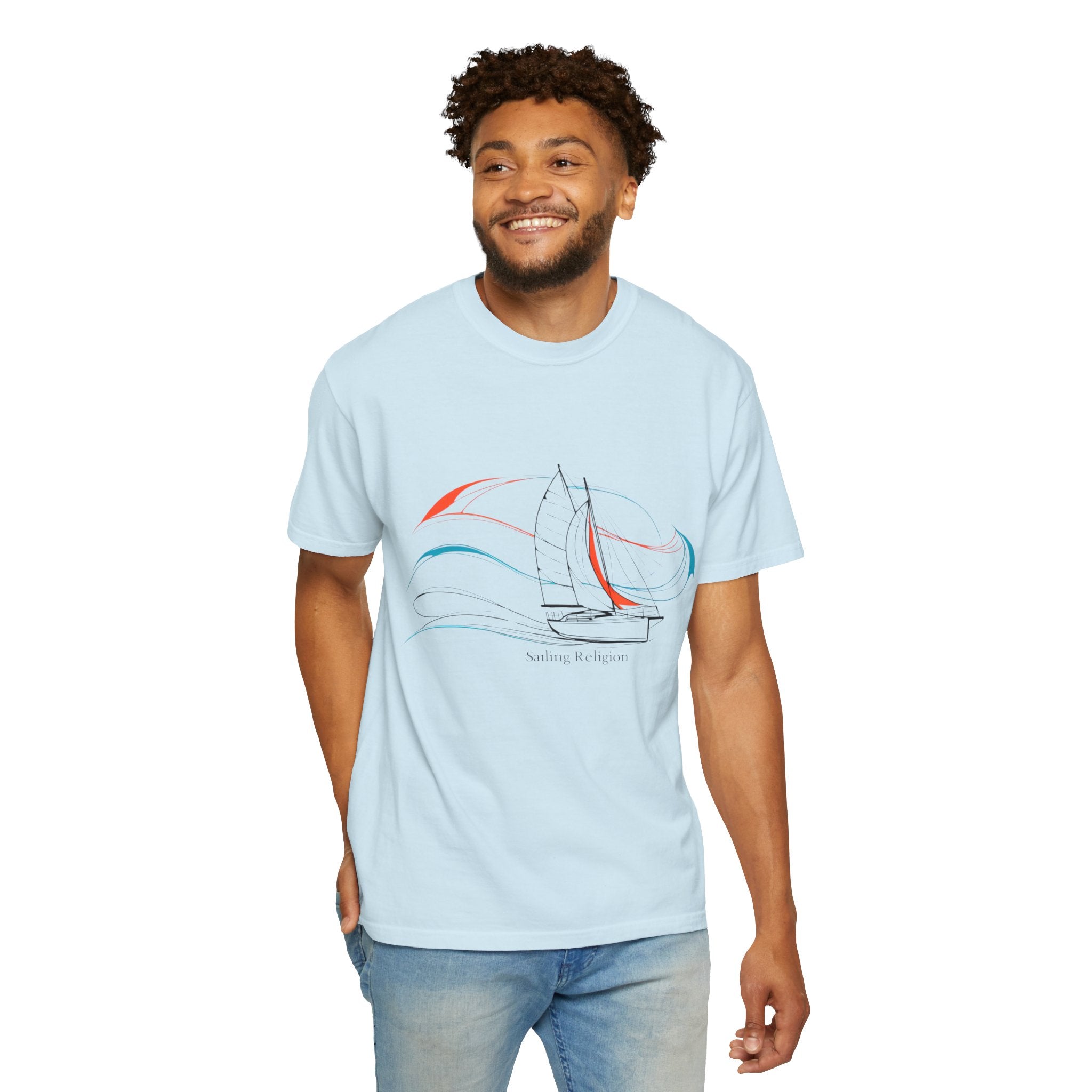 Sailing Religion single line designs Unisex T-shirt