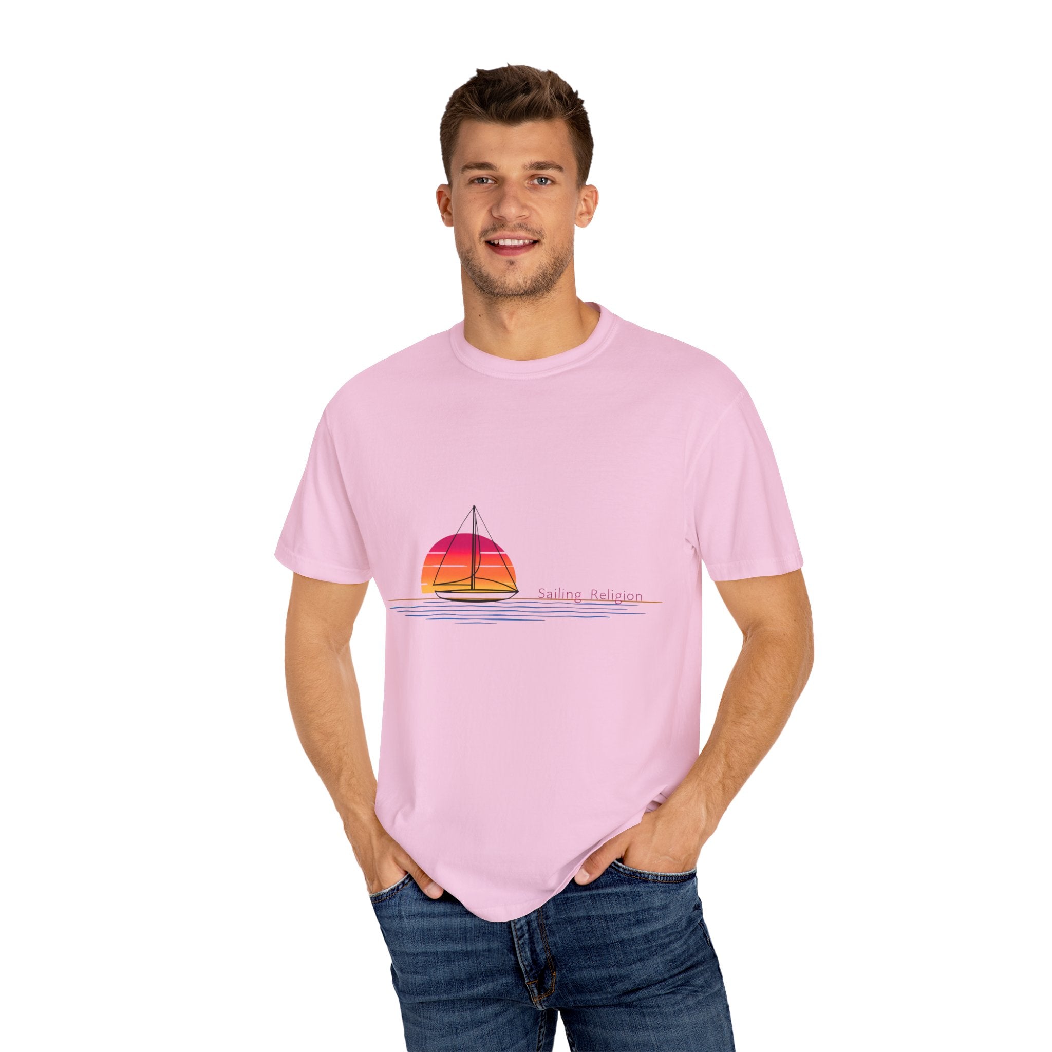 Sailing Religion single line designs Unisex T-shirt