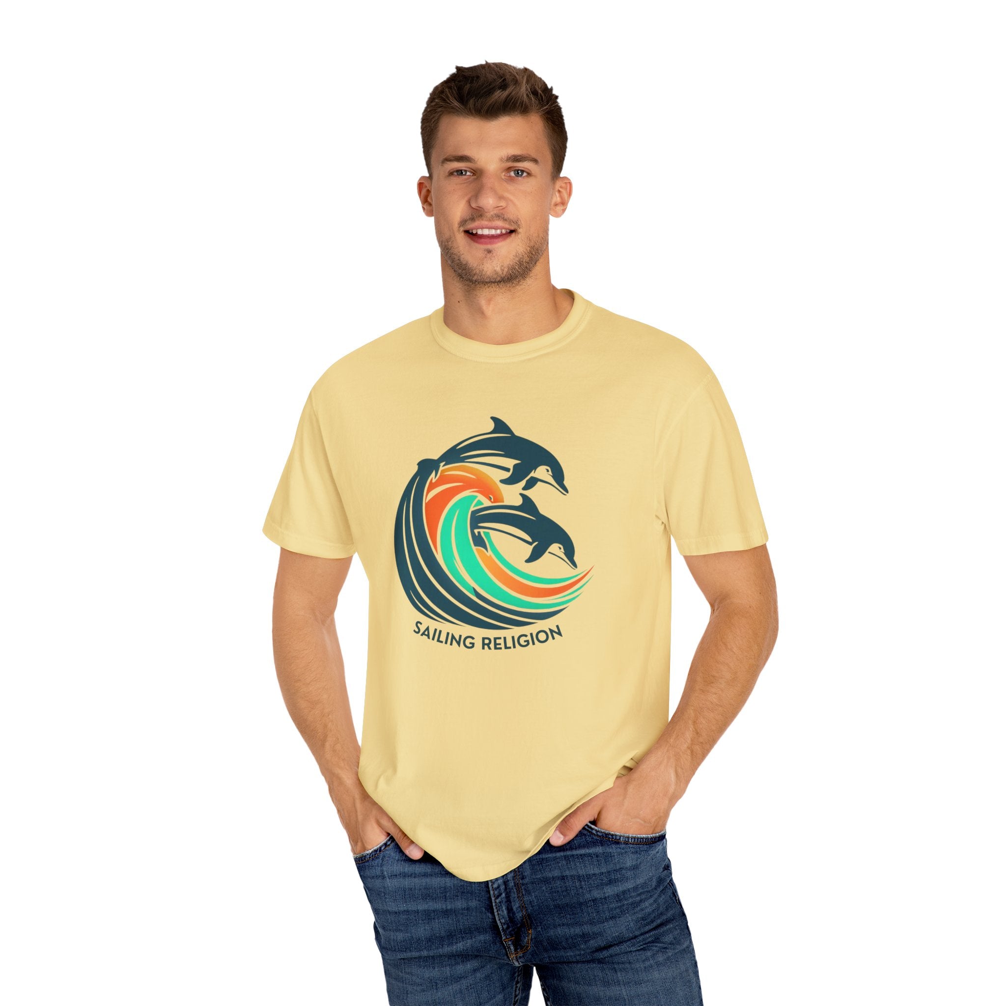 Sailing Religion dolphin Unisex Garment-Dyed T-shirt