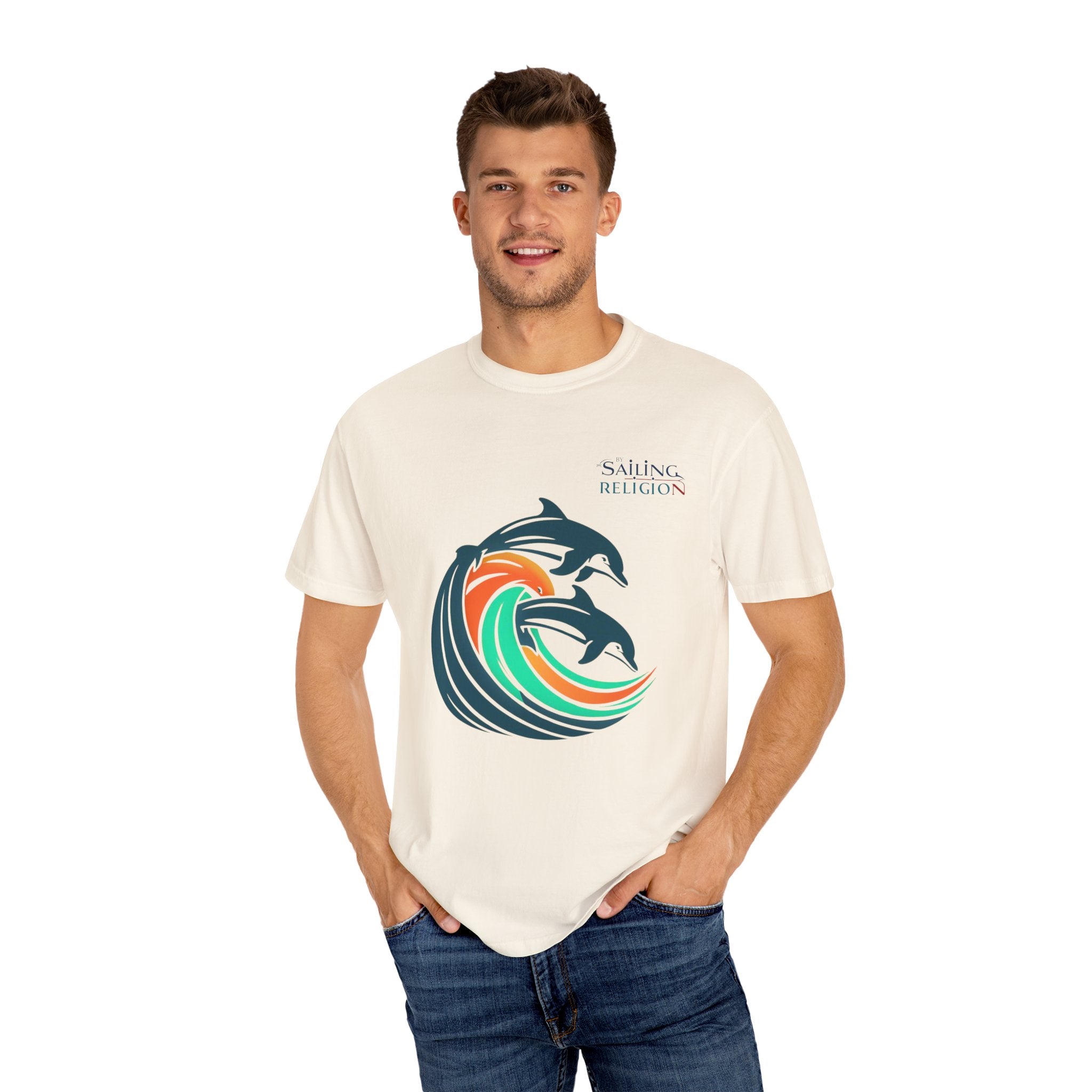 Sailing Religion Dolphins Unisex Garment-Dyed T-shirt