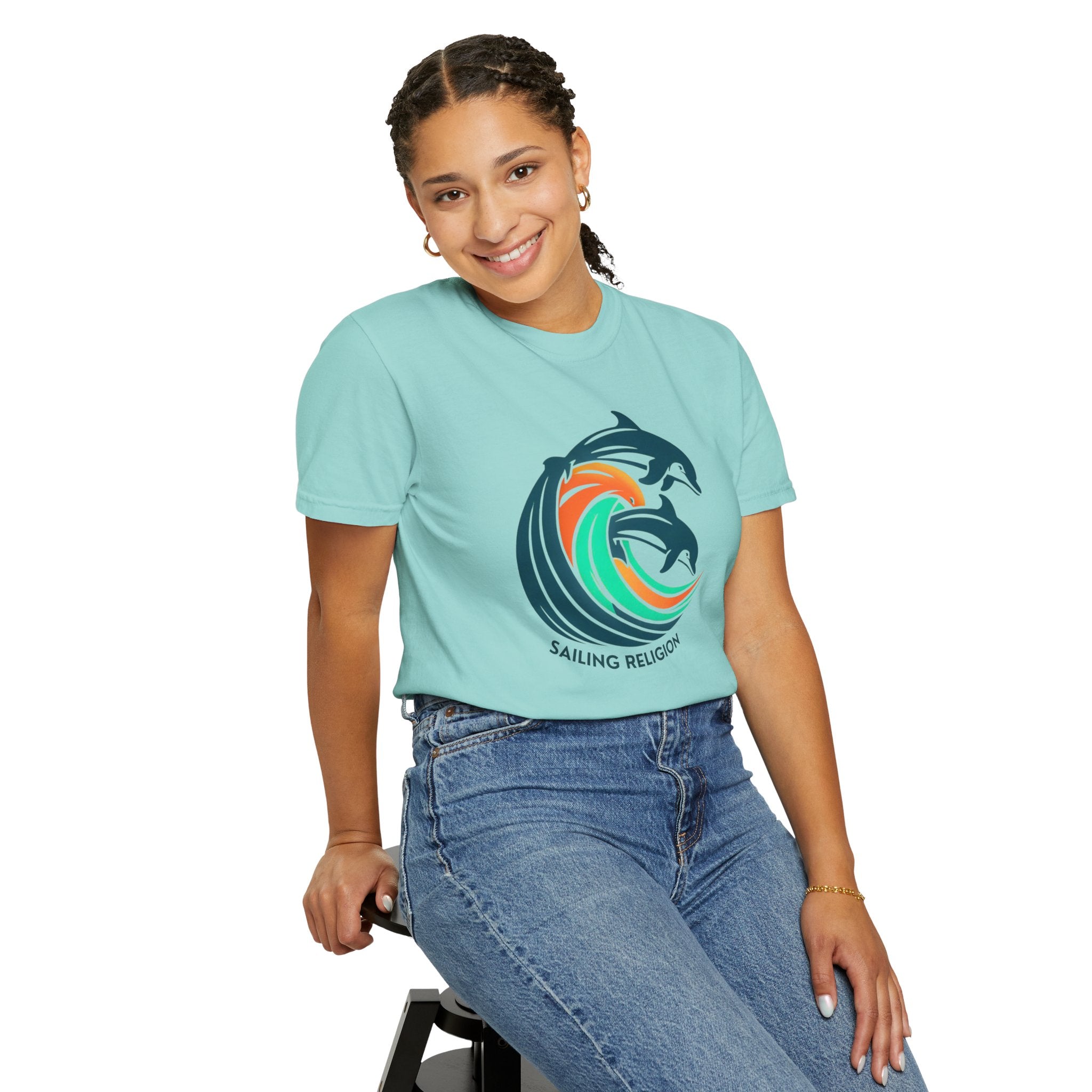Sailing Religion dolphin Unisex Garment-Dyed T-shirt