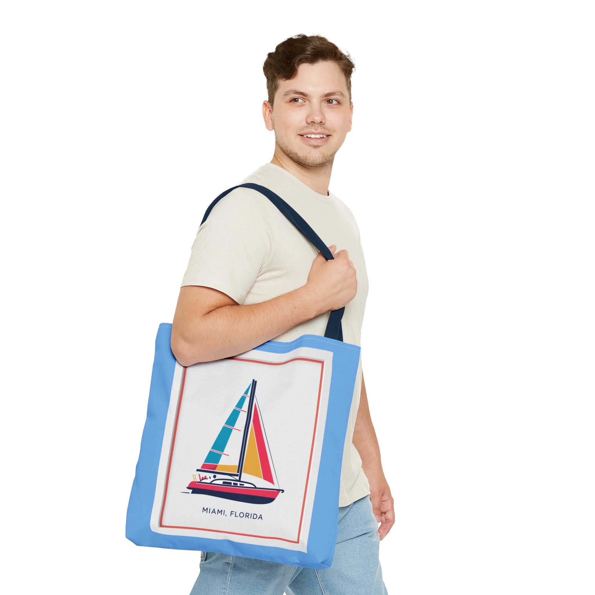 Miami Florida Sailing Tote Bag - Nautical Design for Beach Lovers