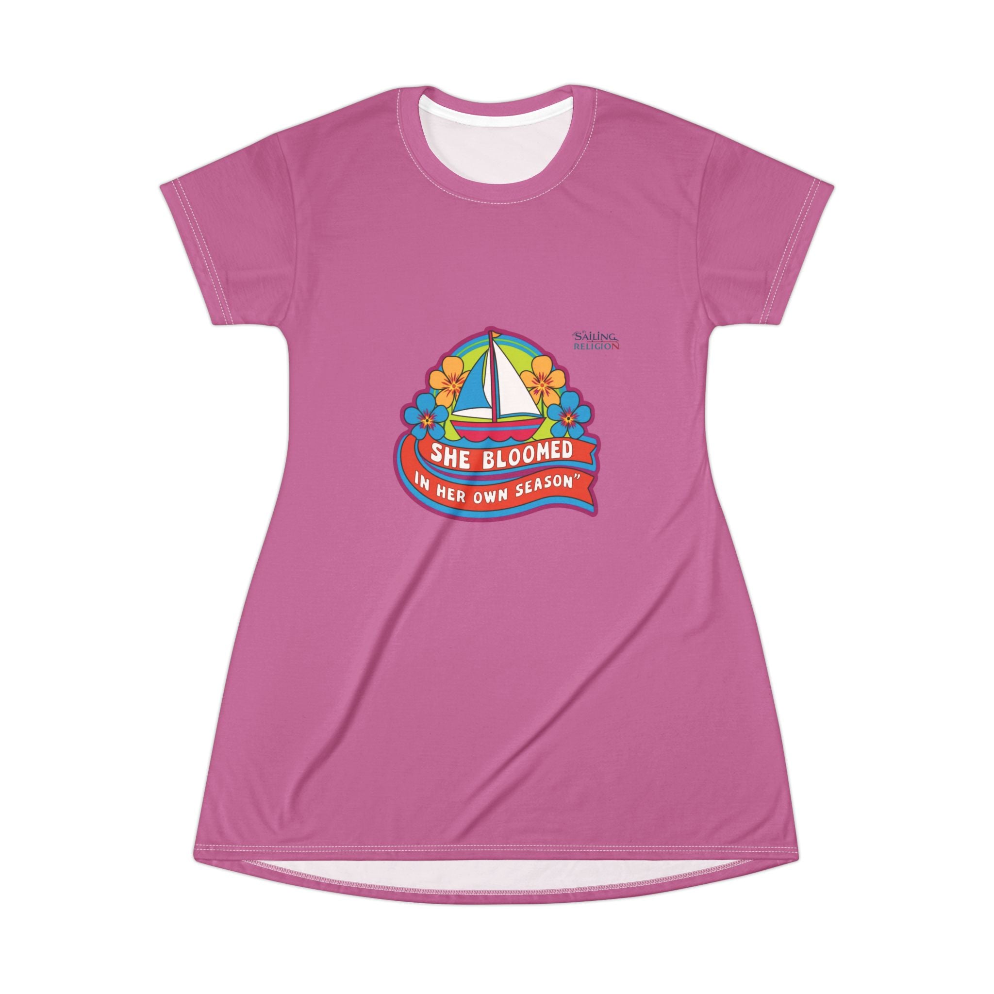 Sailing Religion T-Shirt Dress  Perfect for Summer and Casual Wear