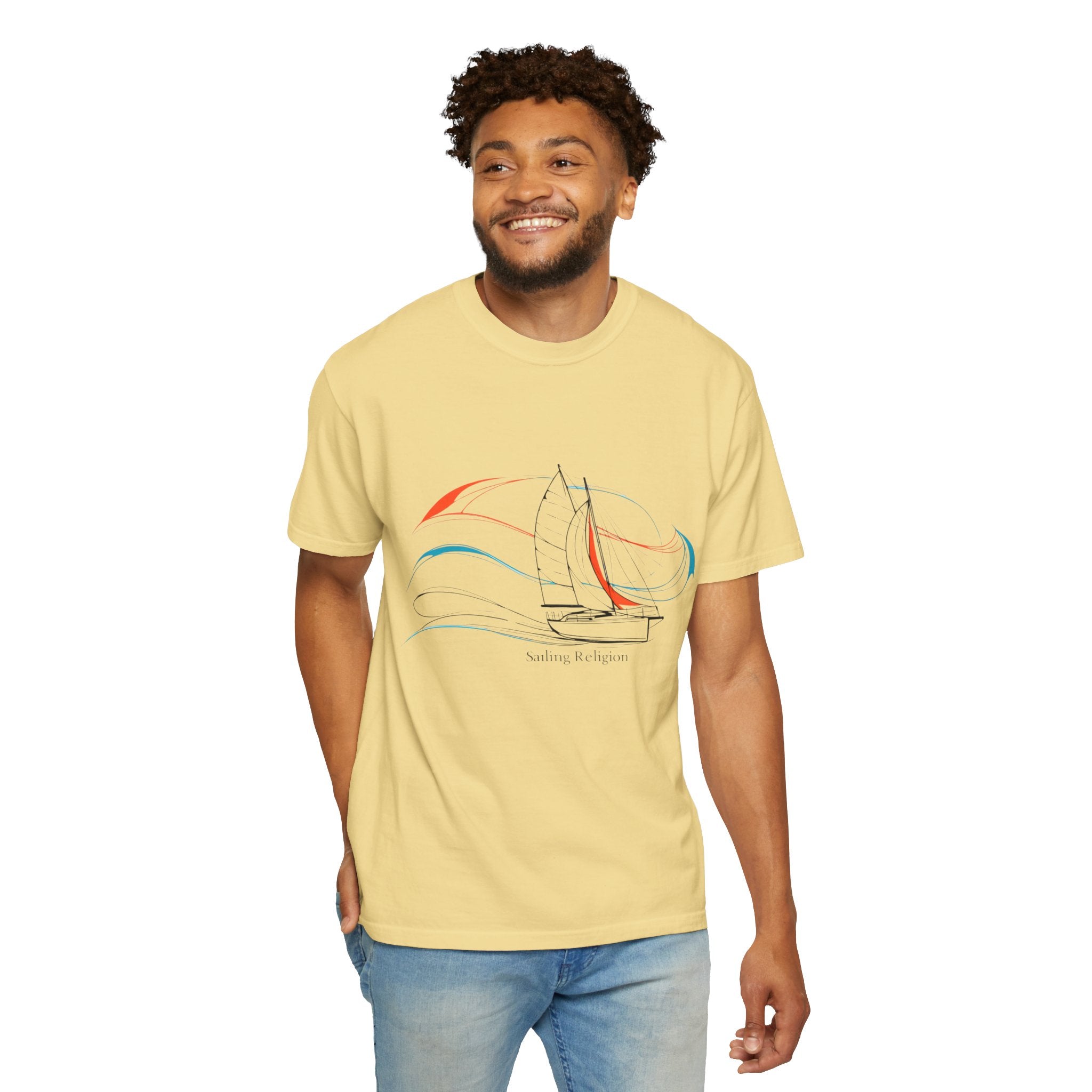 Sailing Religion single line designs Unisex T-shirt