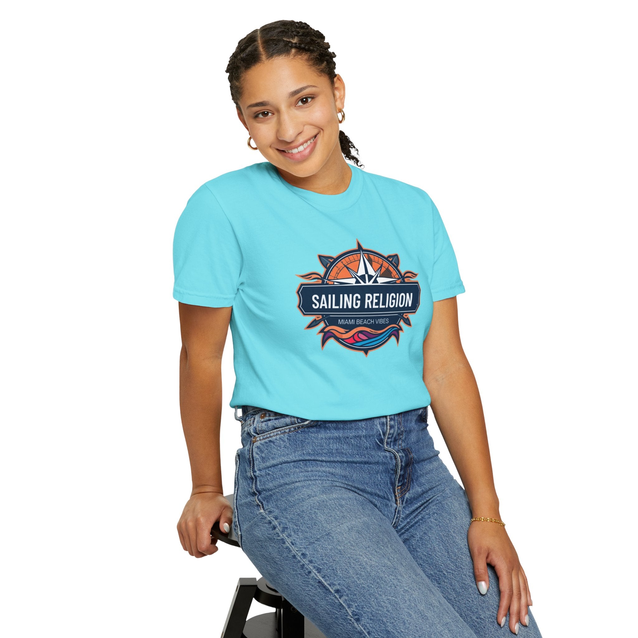 Sailing Religion Miami Beach Vibes Unisex Garment-Dyed T-Shirt -