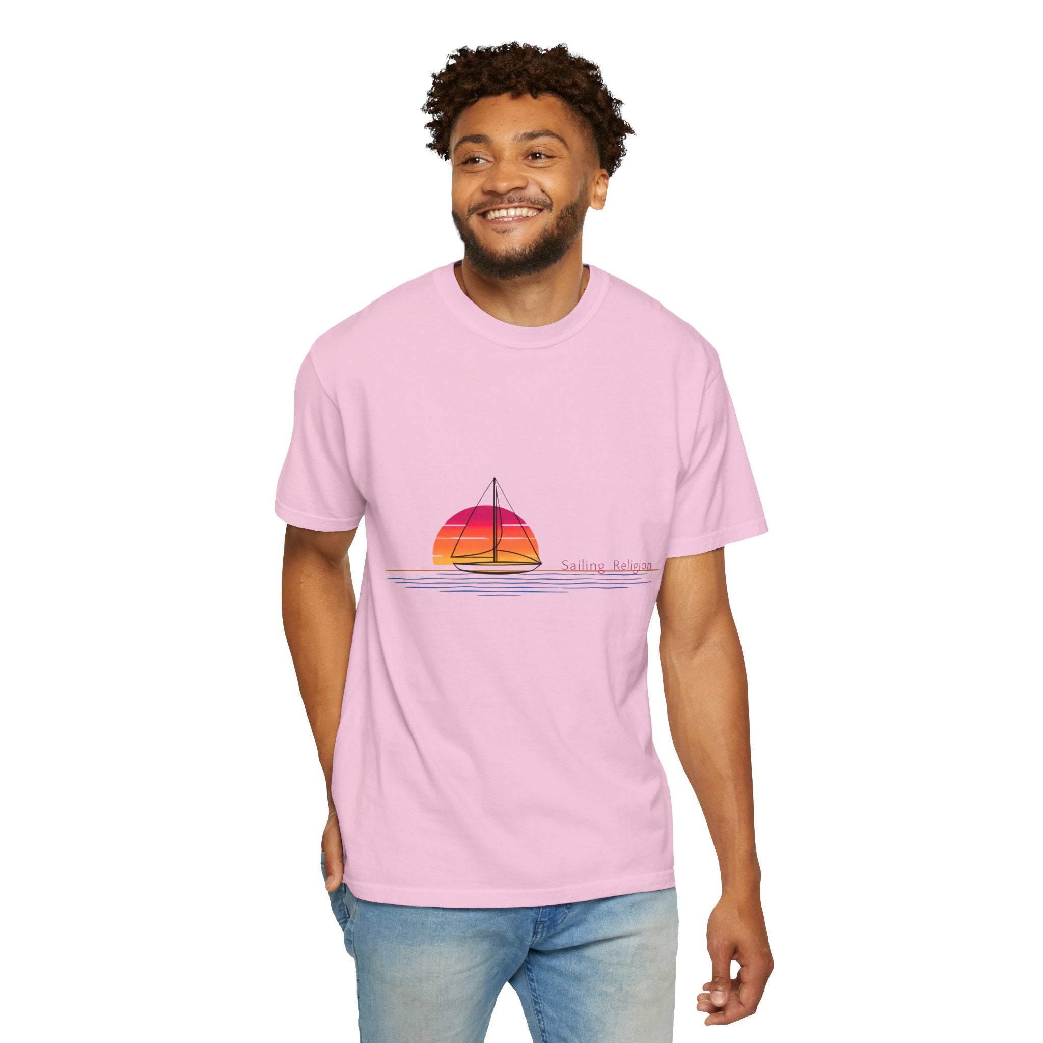 Sailing Religion single line designs Unisex T-shirt