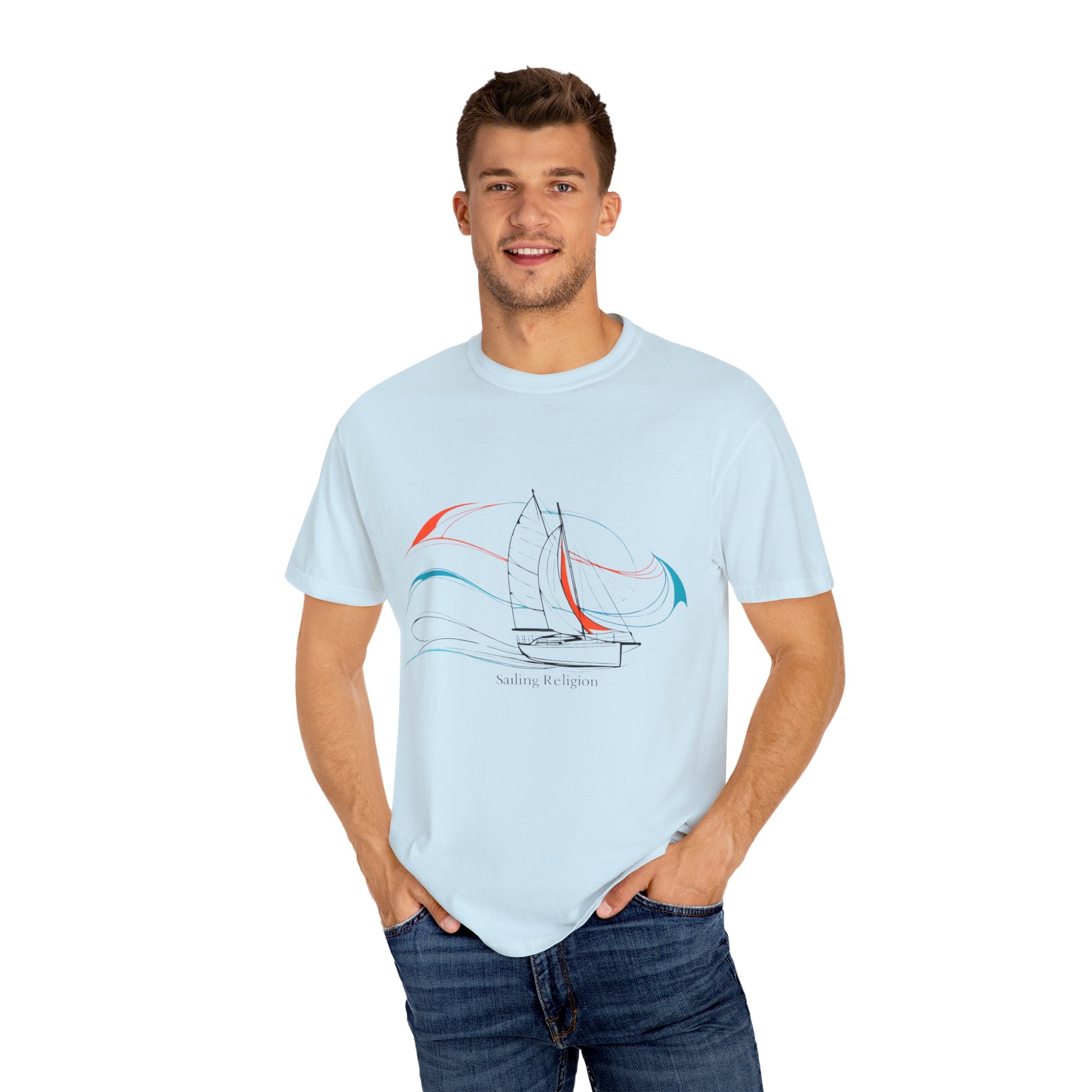 Sailing Religion single line designs Unisex T-shirt