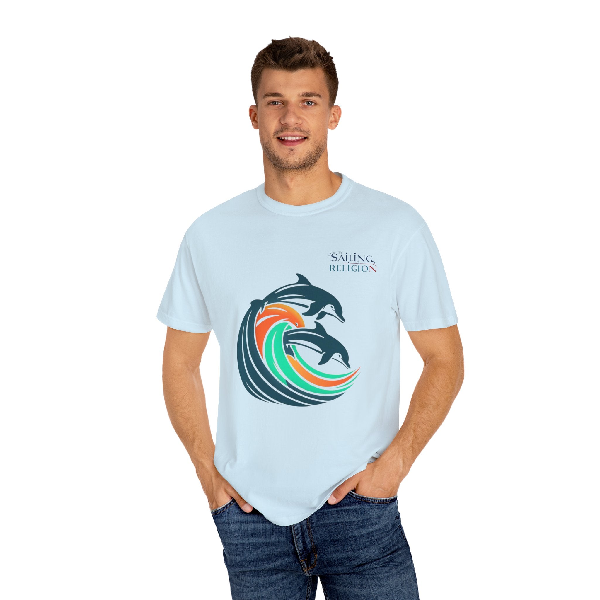 Sailing Religion Dolphins Unisex Garment-Dyed T-shirt