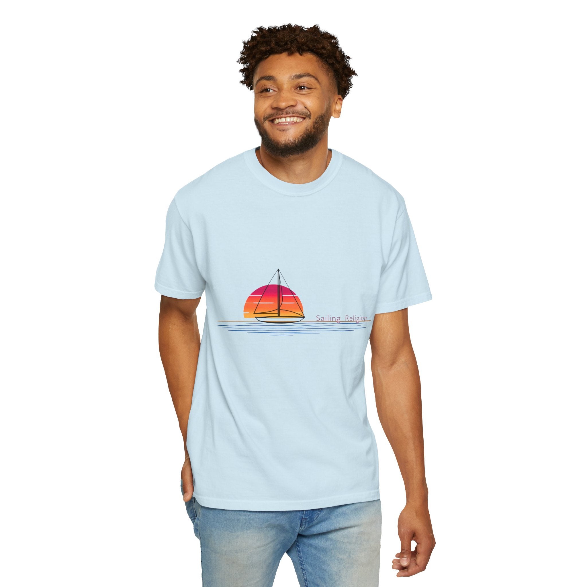 Sailing Religion single line designs Unisex T-shirt