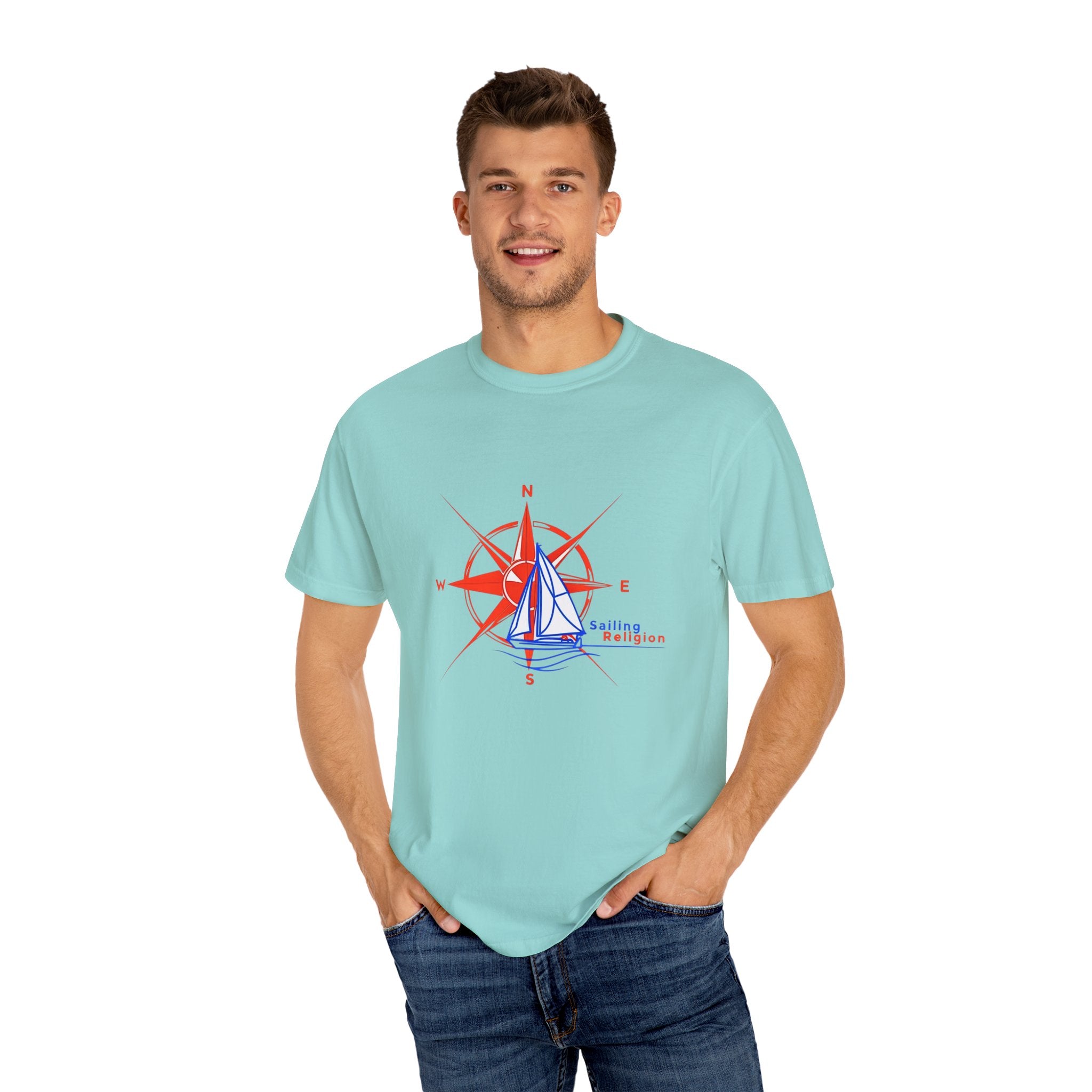 Sailing Religion single line designs Unisex T-shirt