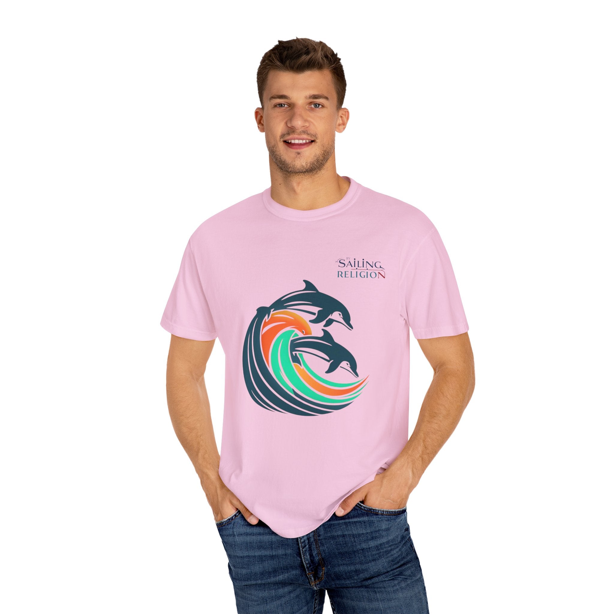Sailing Religion Dolphins Unisex Garment-Dyed T-shirt