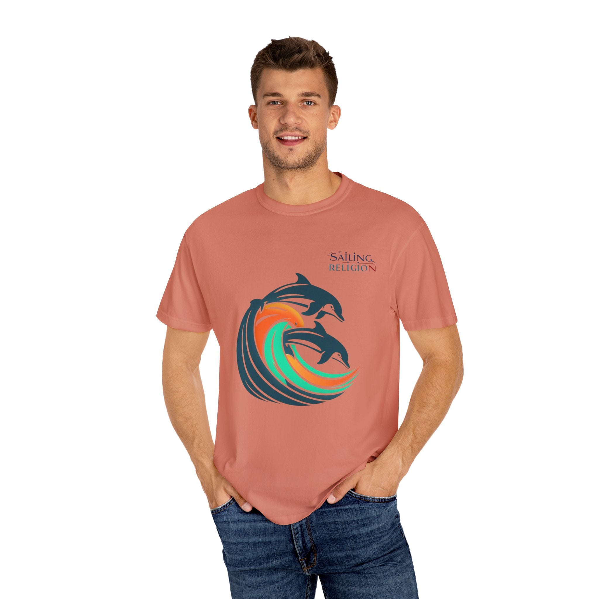 Sailing Religion Dolphins Unisex Garment-Dyed T-shirt