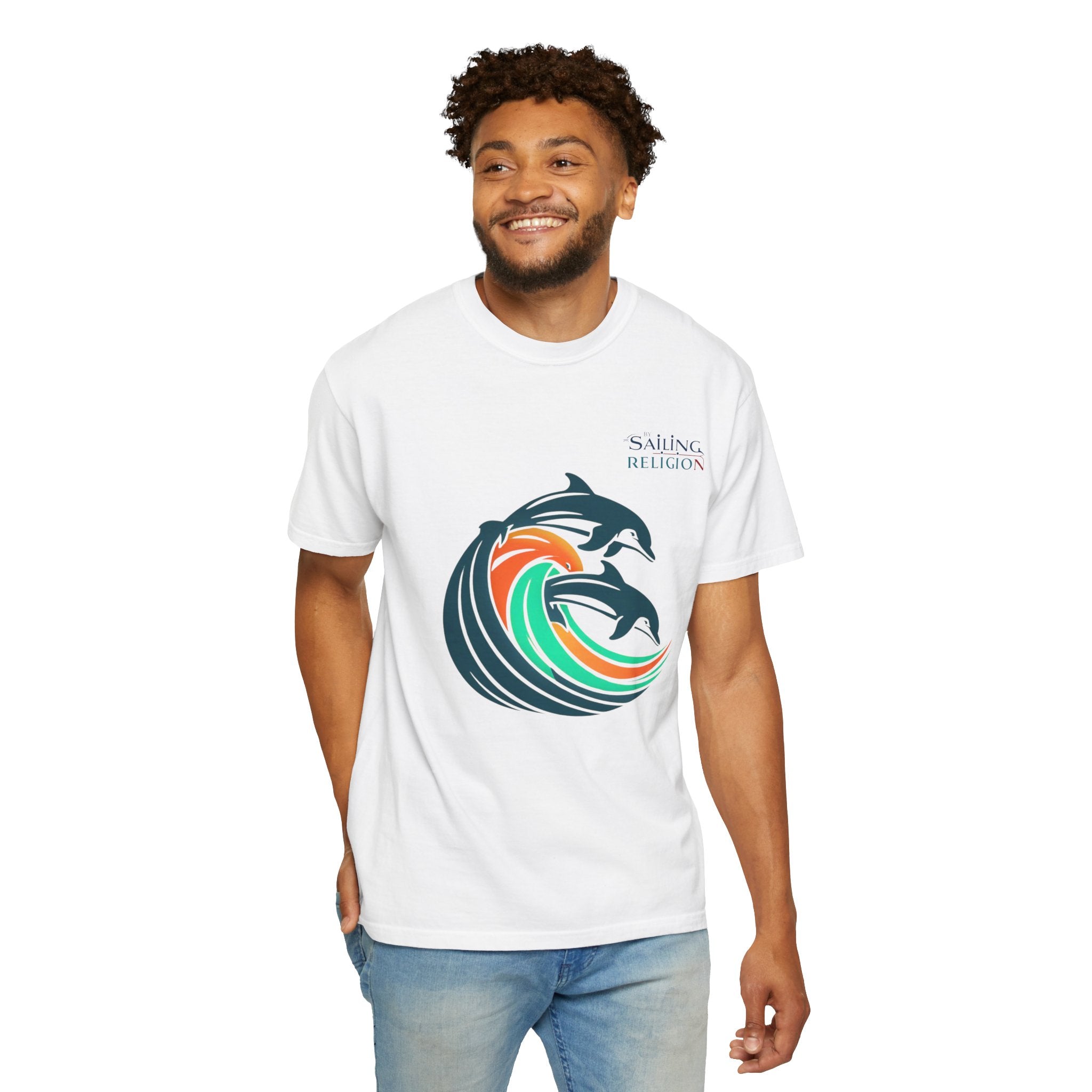 Sailing Religion Dolphins Unisex Garment-Dyed T-shirt