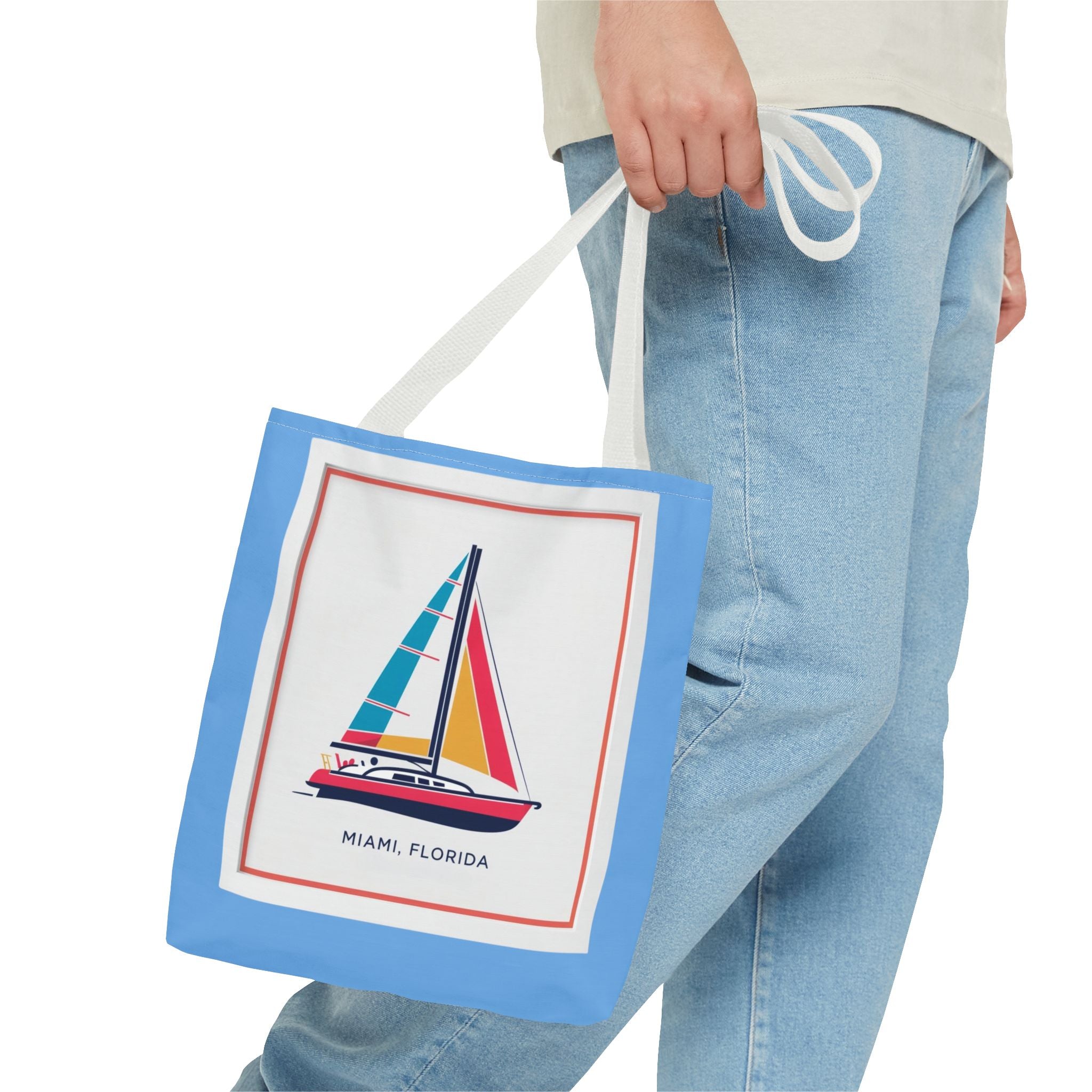 Miami Florida Sailing Tote Bag - Nautical Design for Beach Lovers
