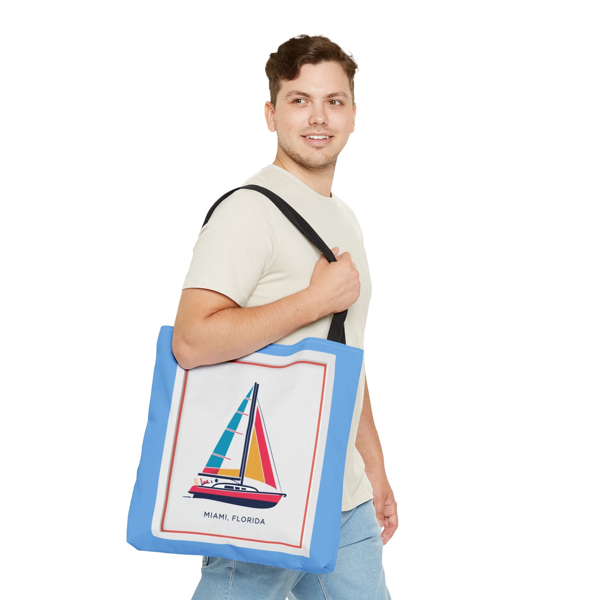 Miami Florida Sailing Tote Bag - Nautical Design for Beach Lovers
