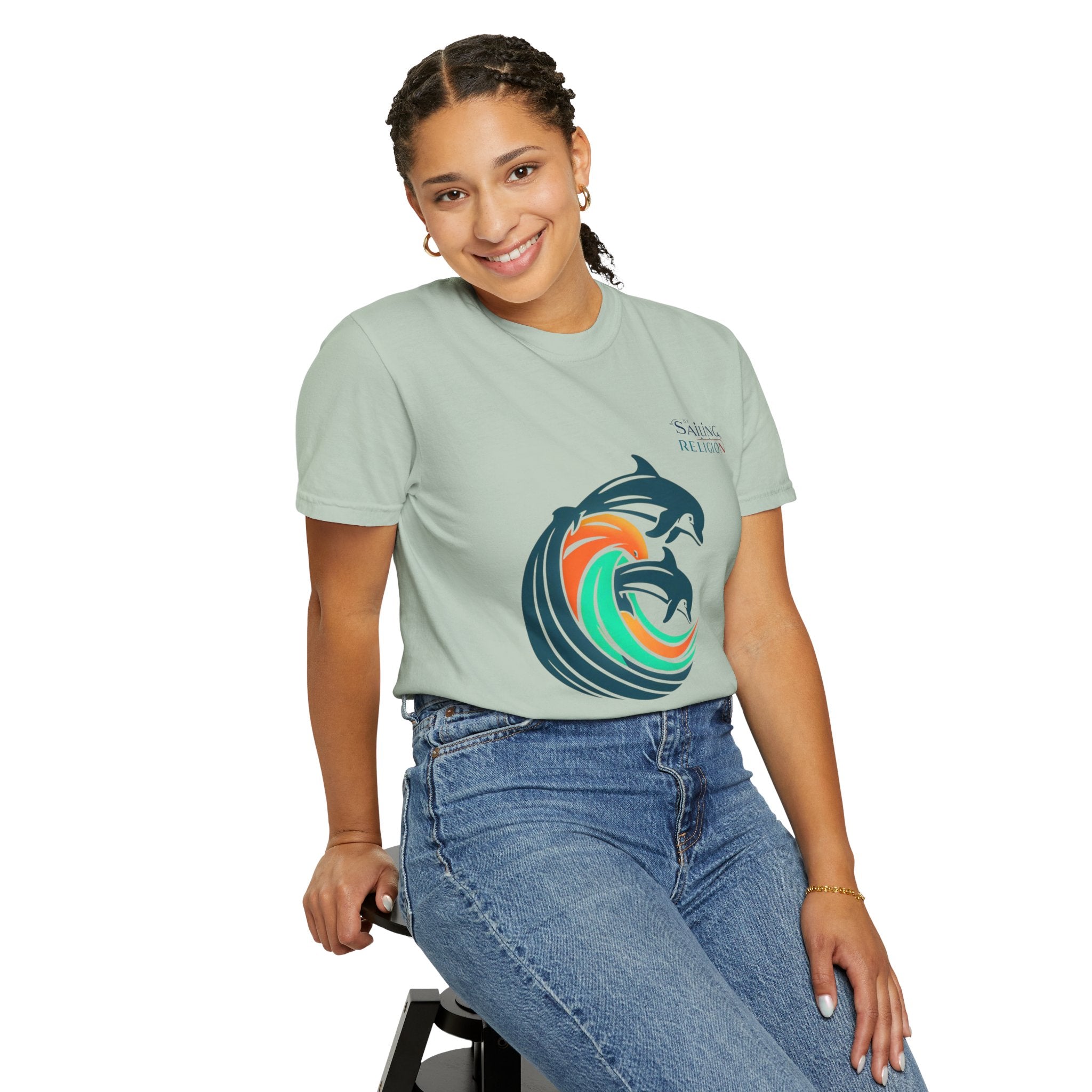 Sailing Religion Dolphins Unisex Garment-Dyed T-shirt