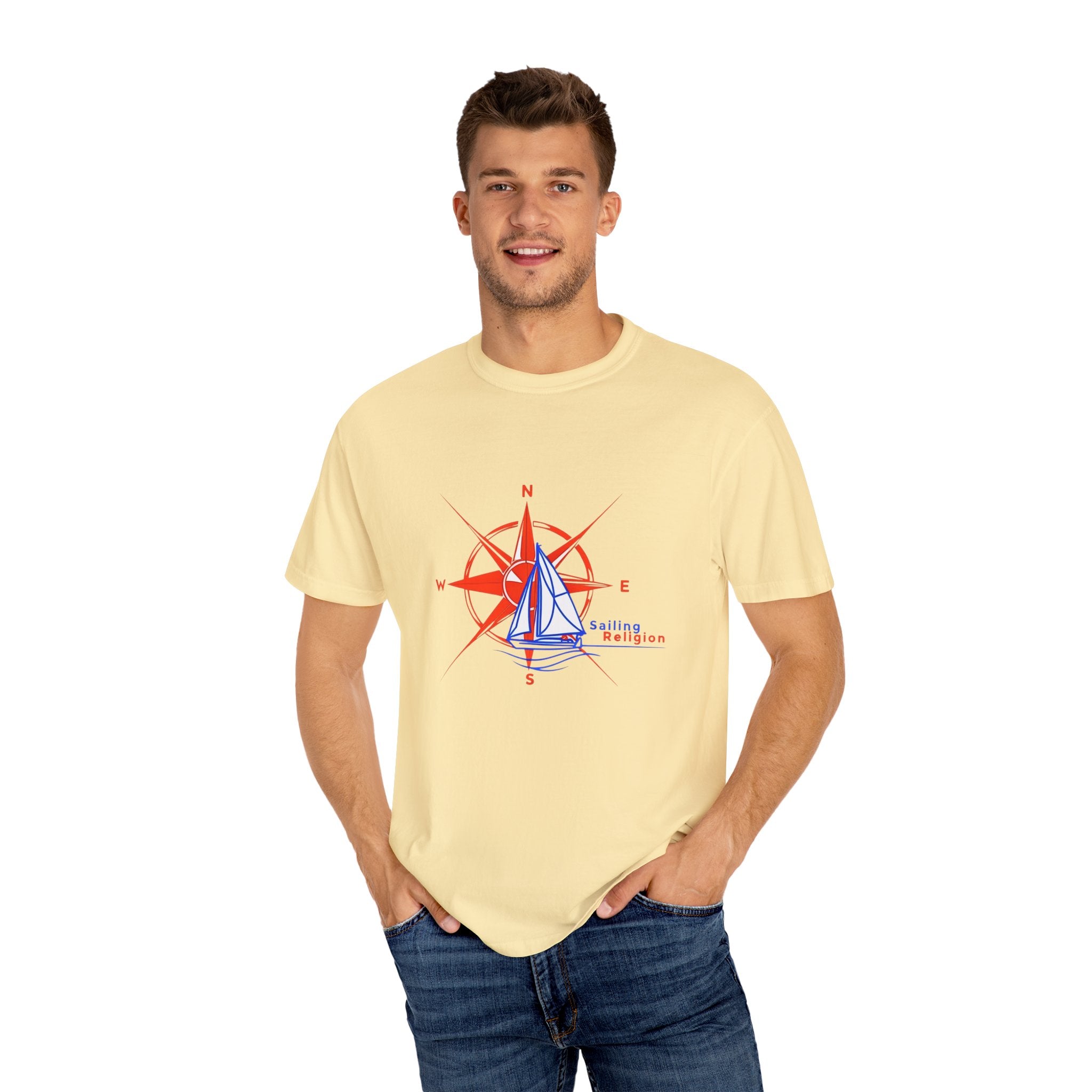 Sailing Religion single line designs Unisex T-shirt