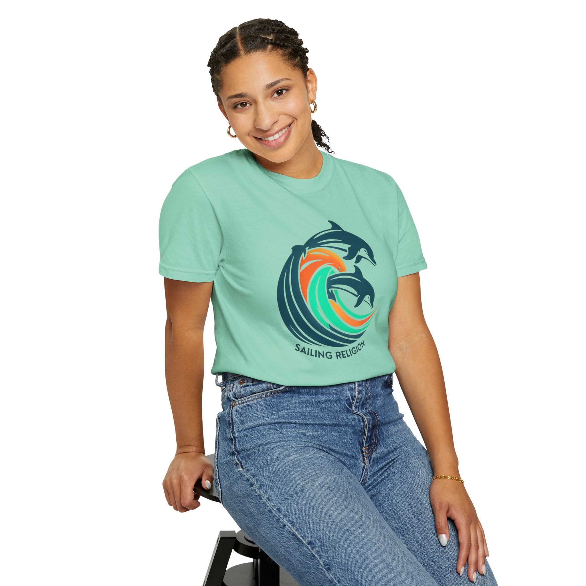 Sailing Religion dolphin Unisex Garment-Dyed T-shirt