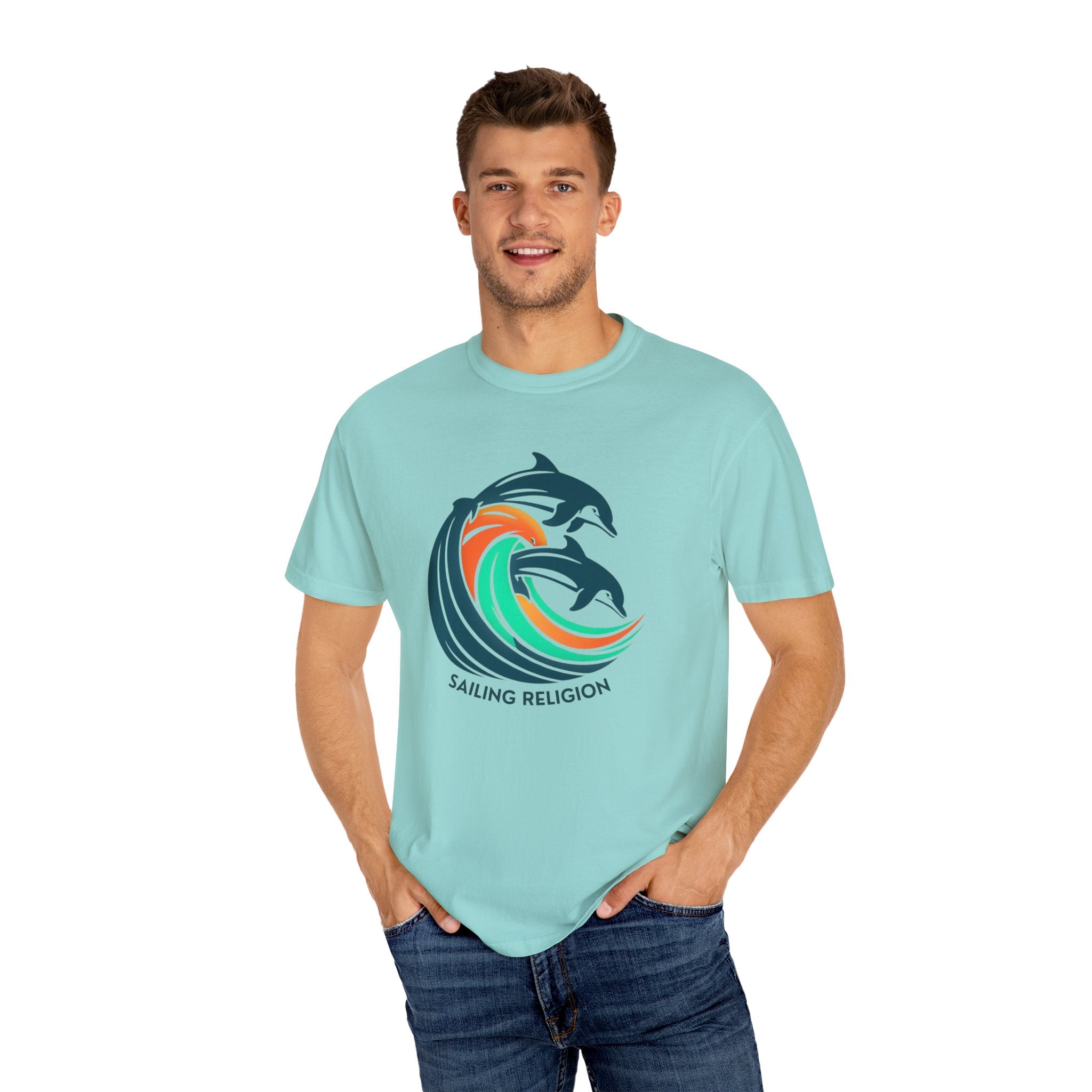 Sailing Religion dolphin Unisex Garment-Dyed T-shirt