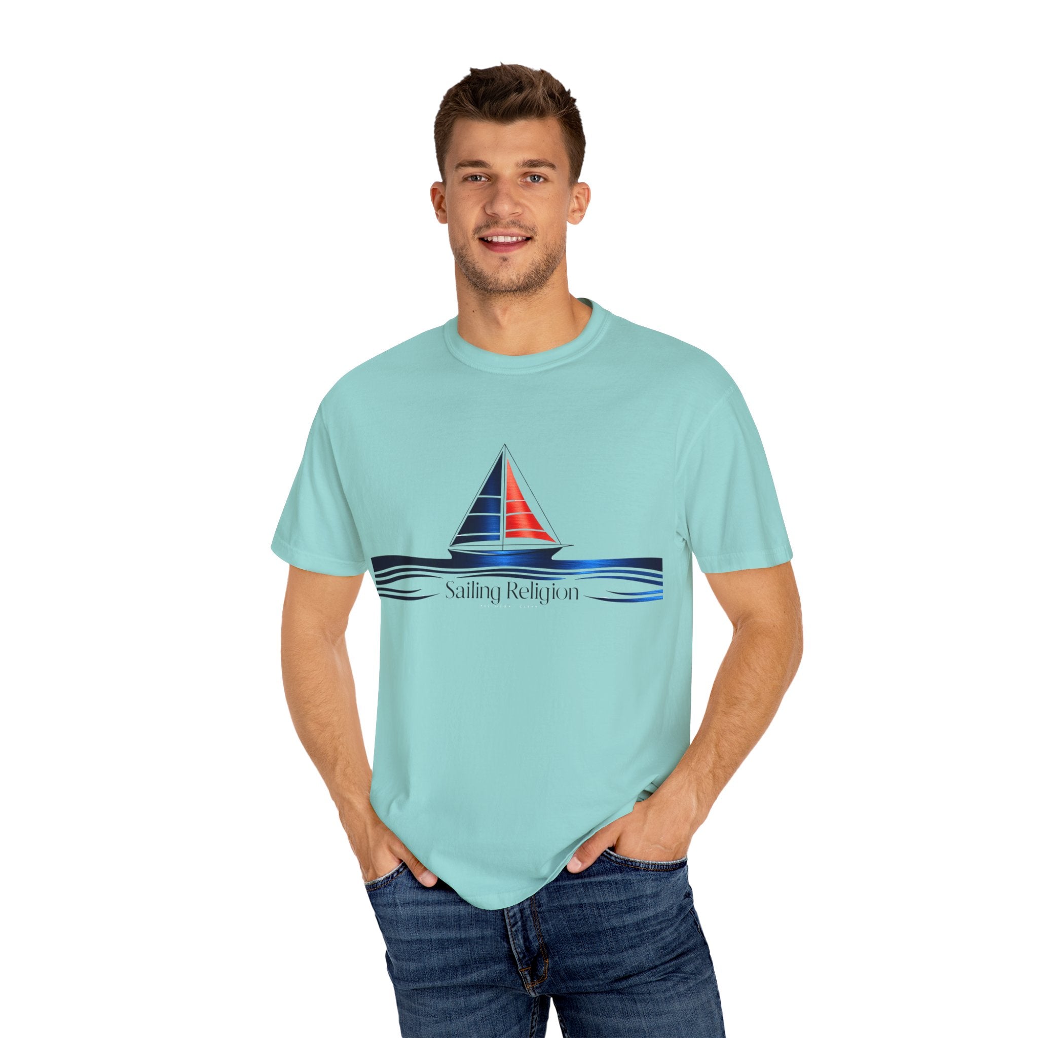 Sailing Religion single line designs T-shirt