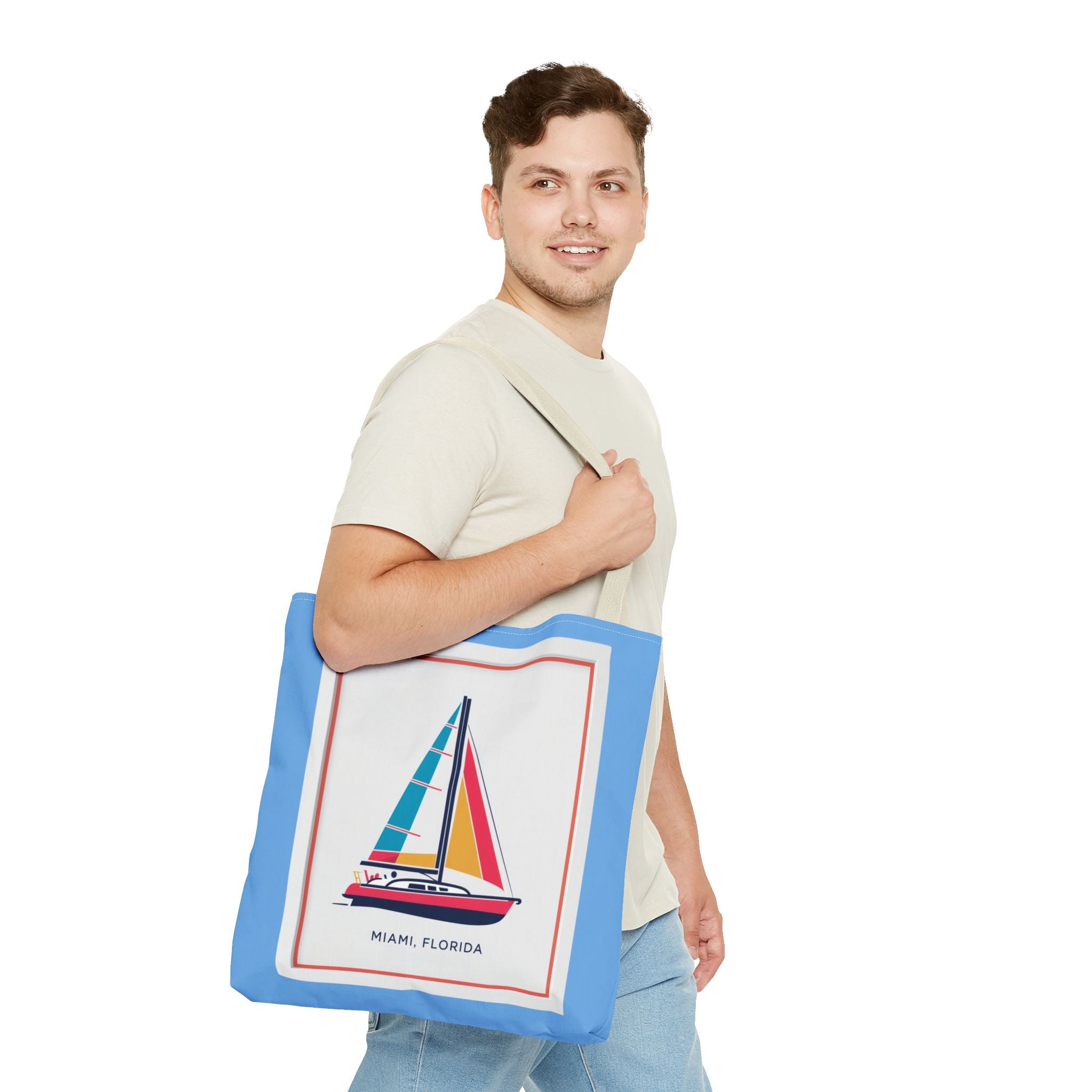 Miami Florida Sailing Tote Bag - Nautical Design for Beach Lovers
